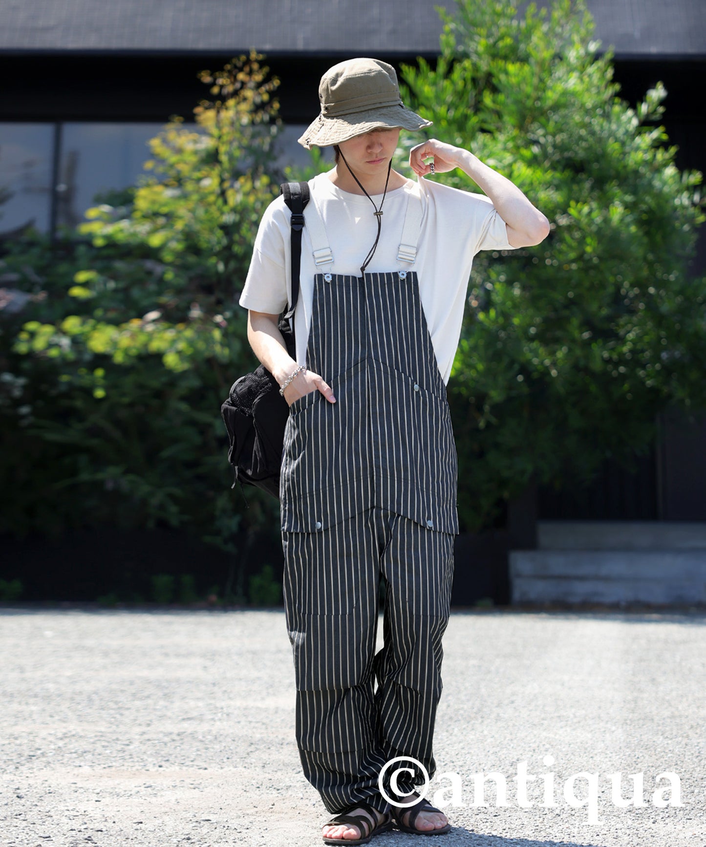 Striped Overalls Men's