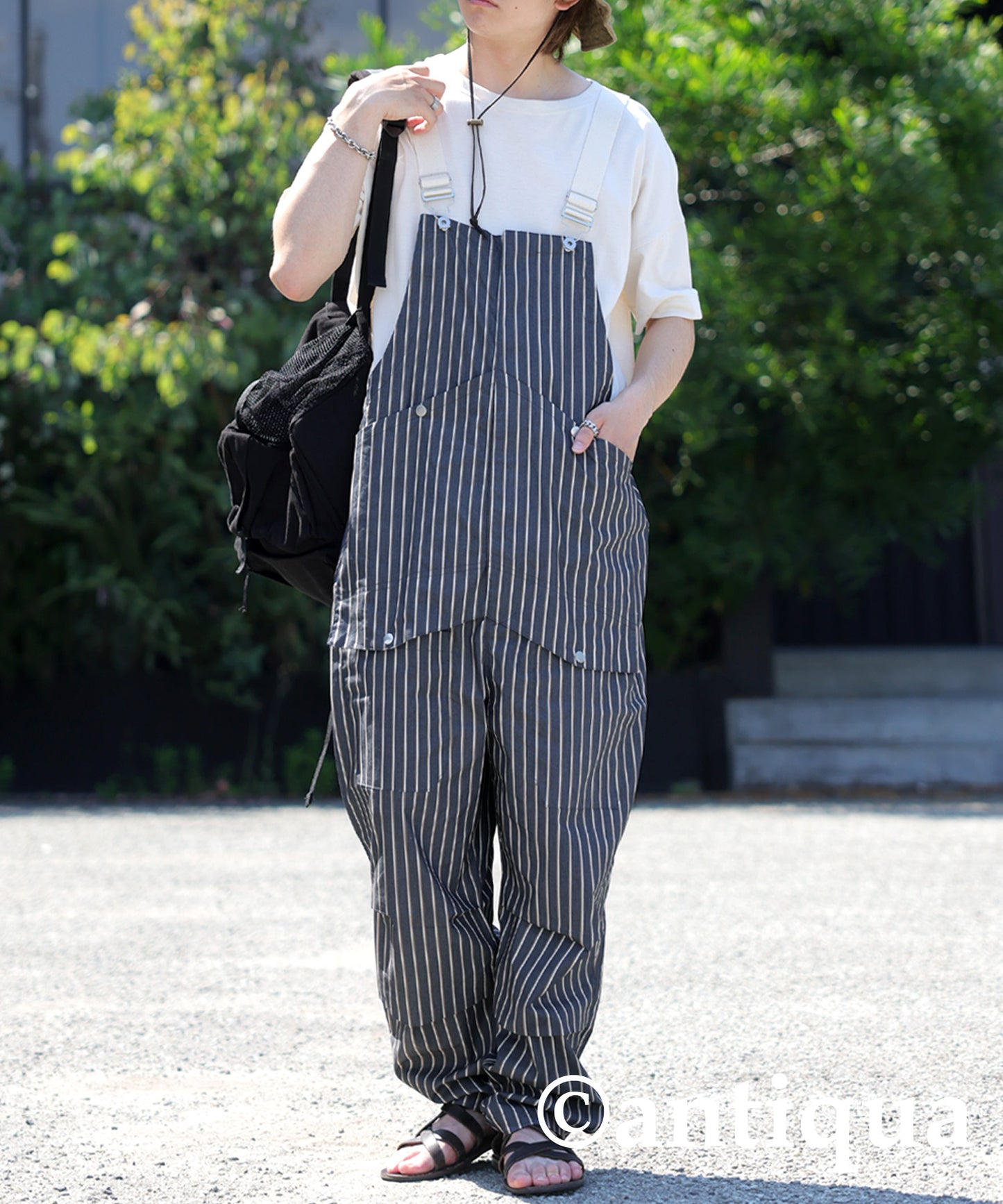 Striped Overalls Men's