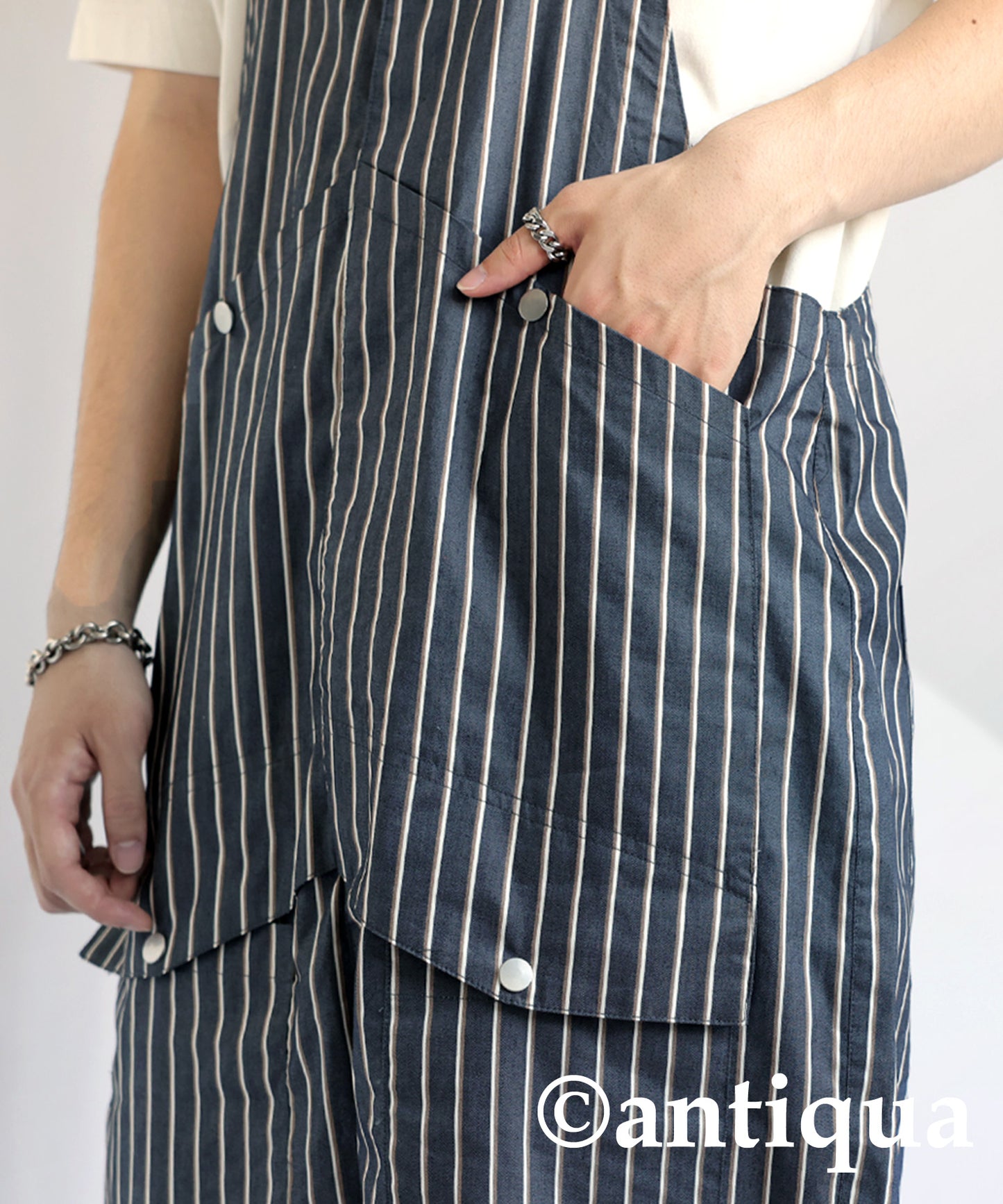 Striped Overalls Men's