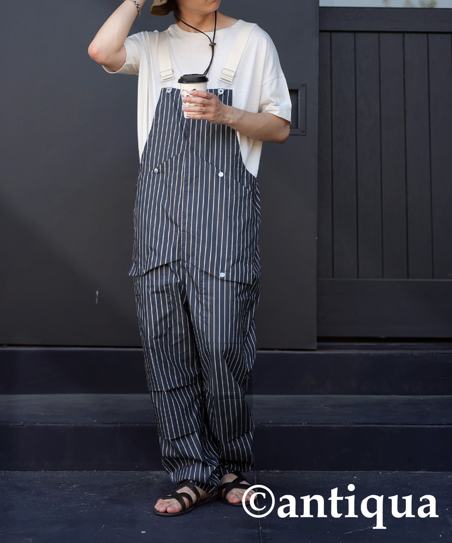 Striped Overalls Men's