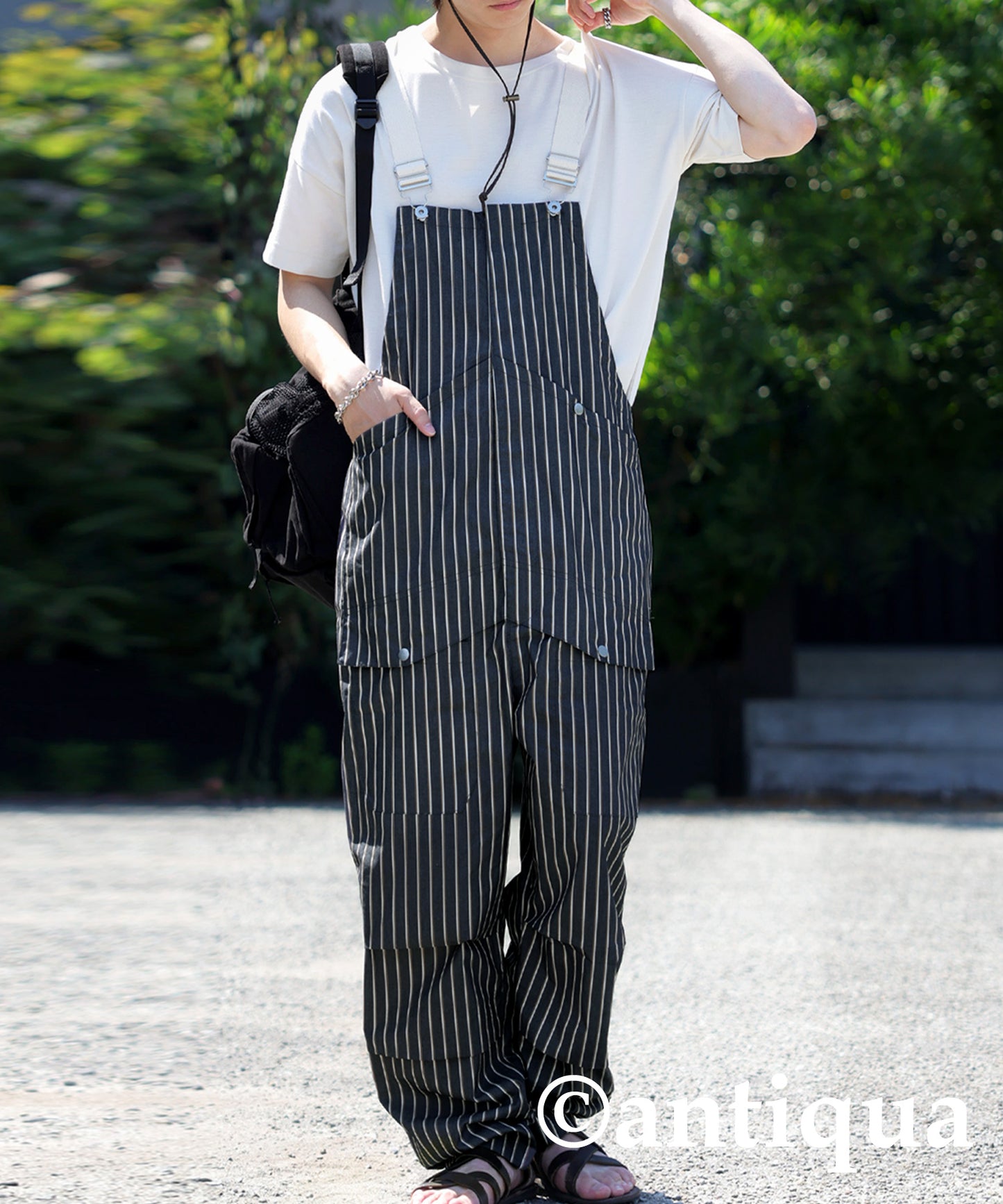 Striped Overalls Men's