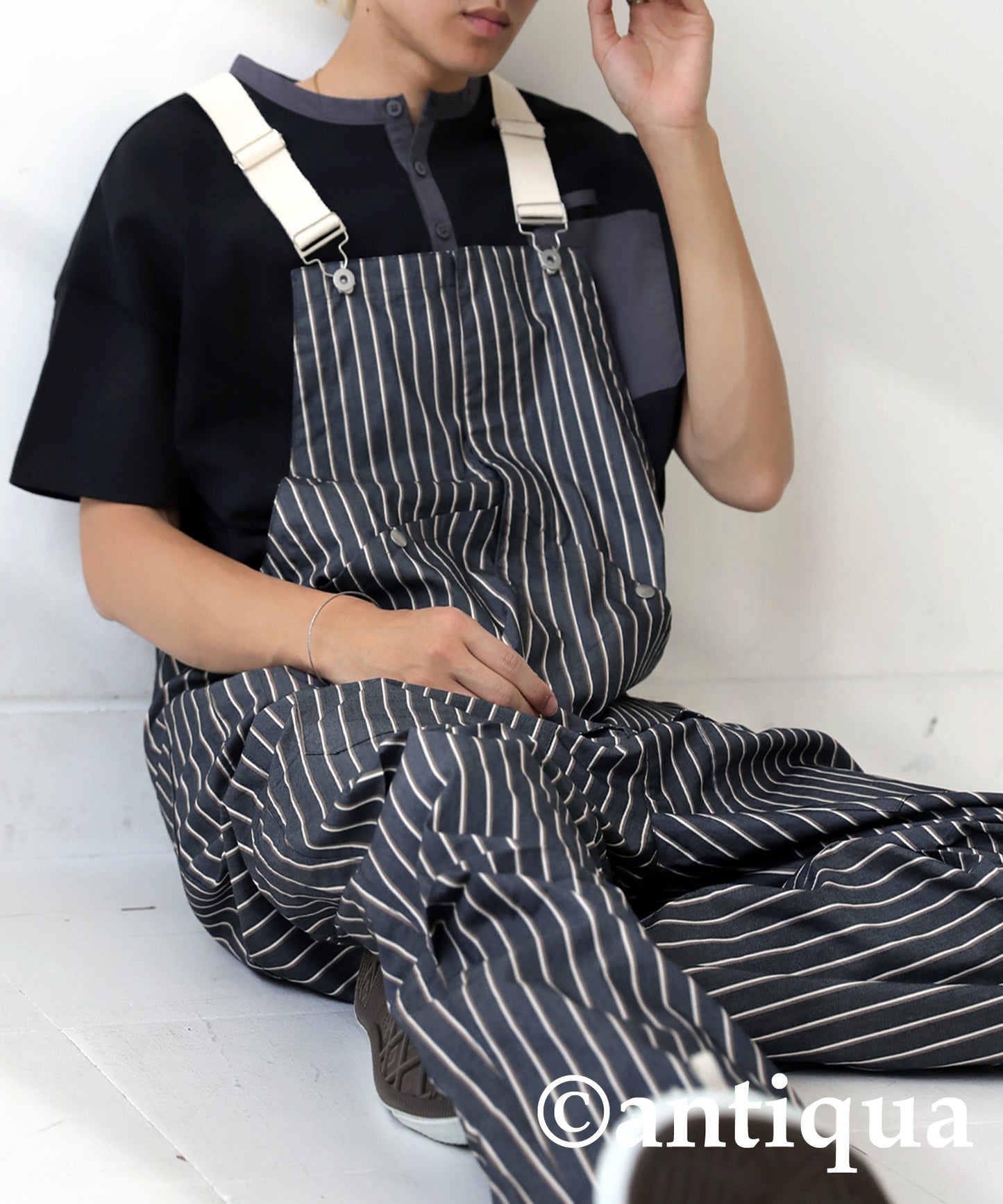 Striped Overalls Men's