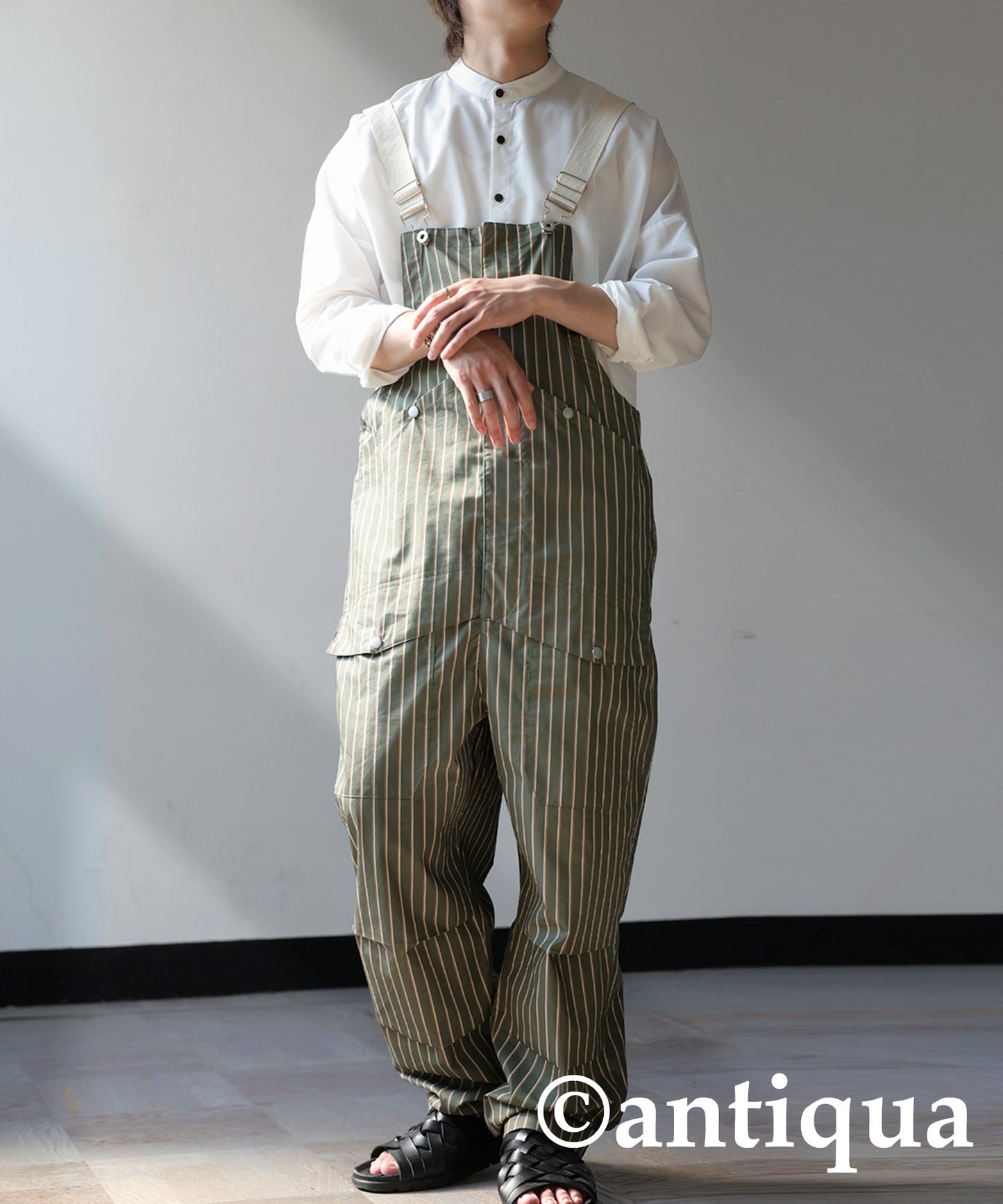 Striped Overalls Men's