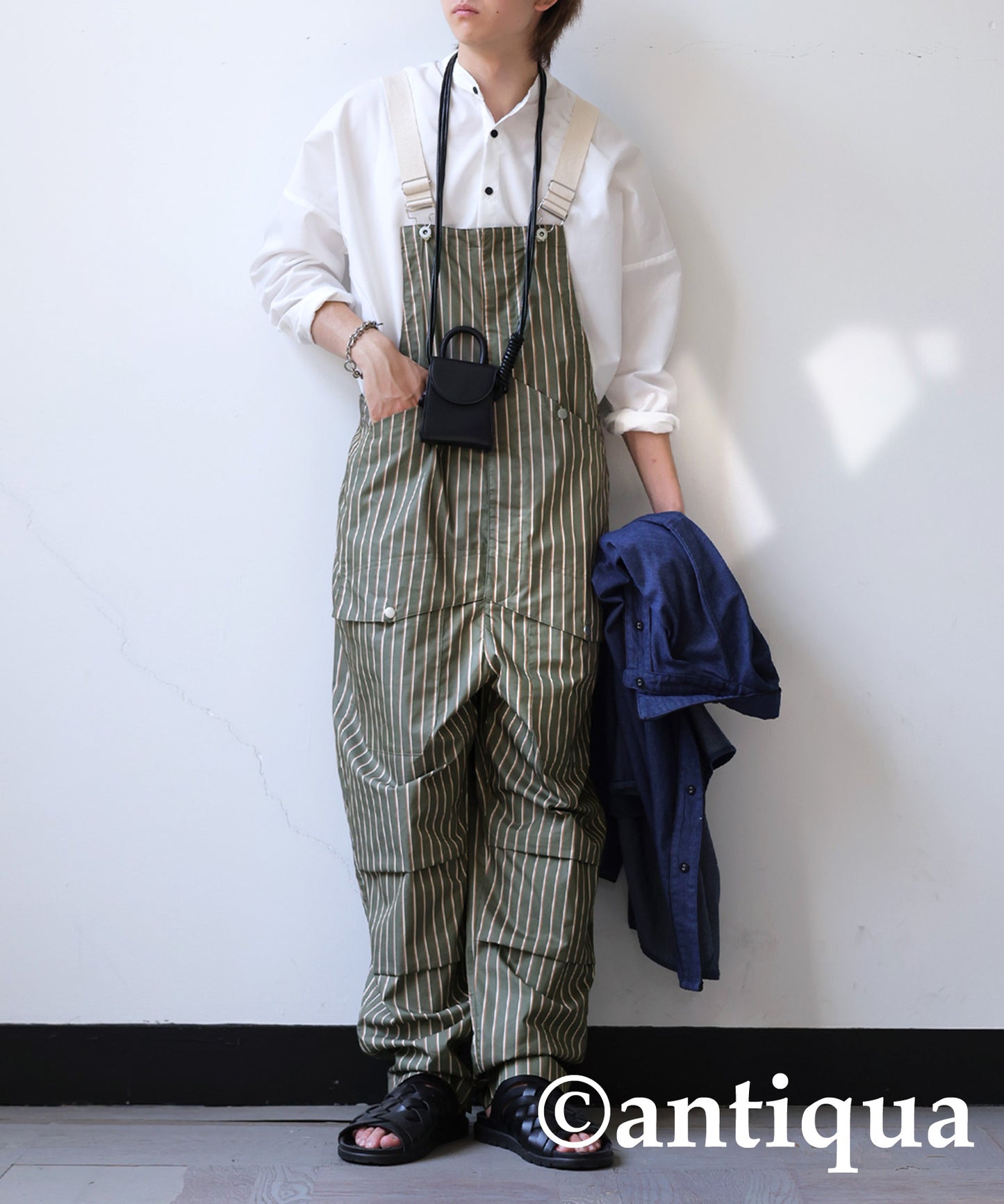 Striped Overalls Men's