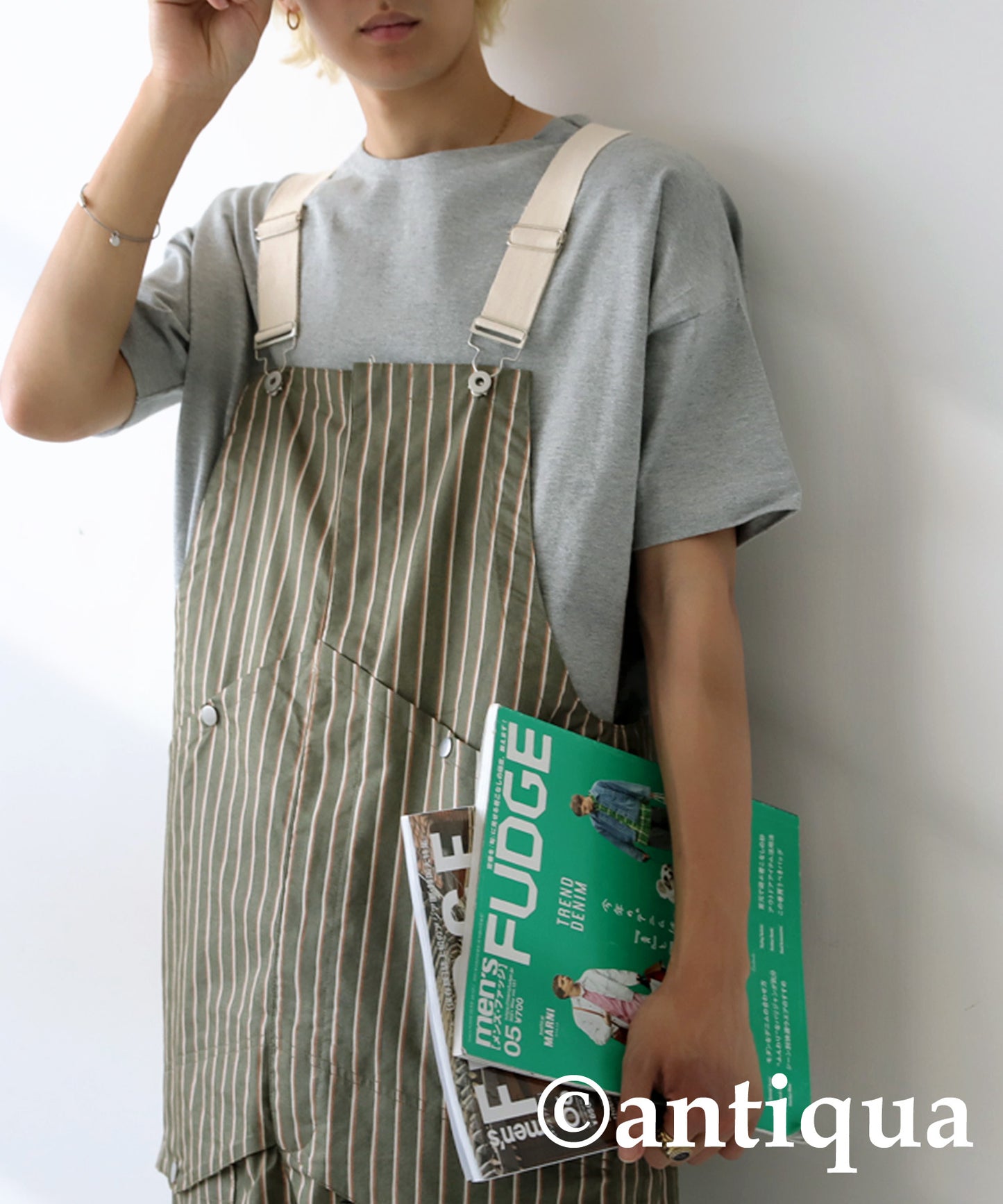 Striped Overalls Men's