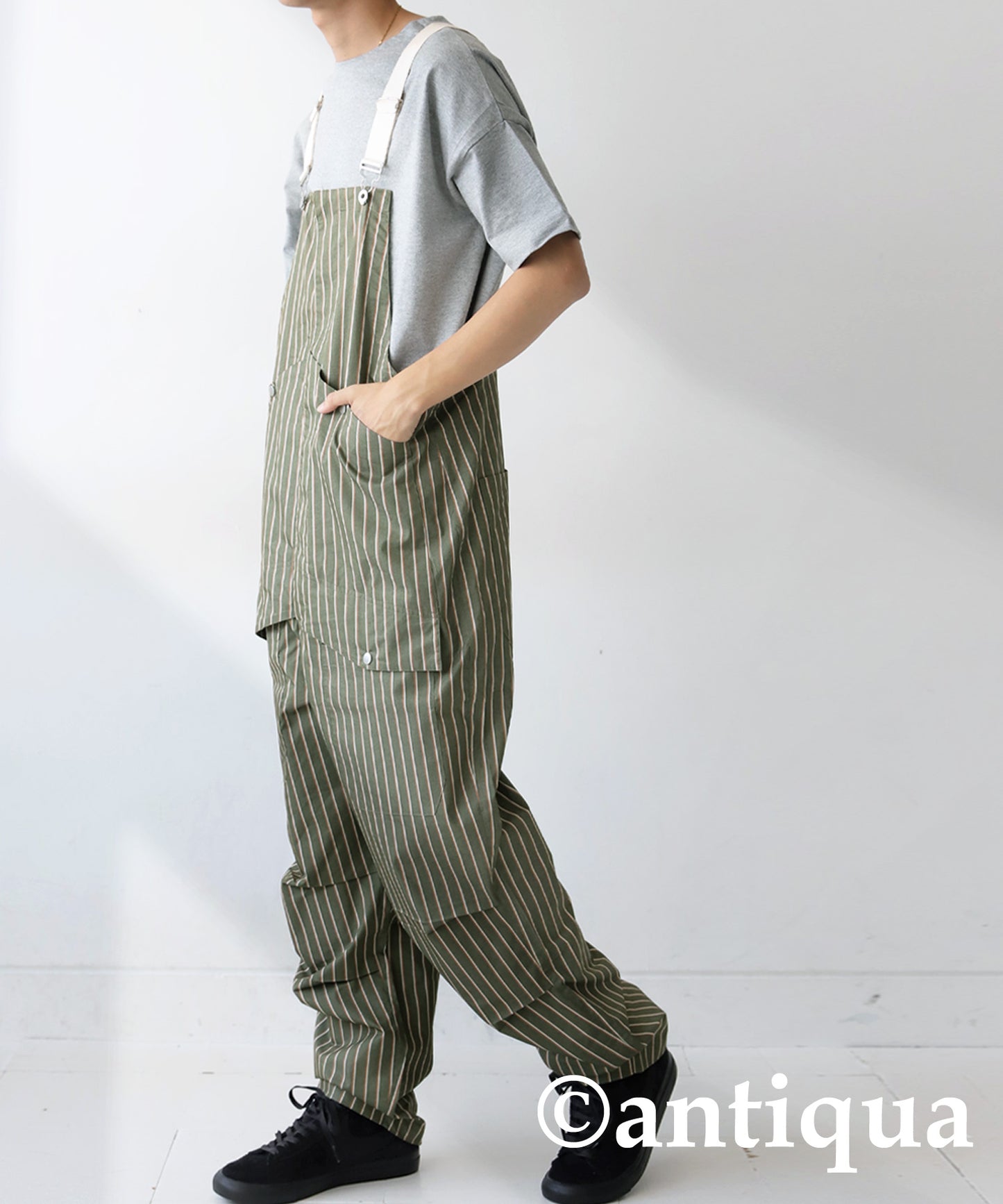 Striped Overalls Men's