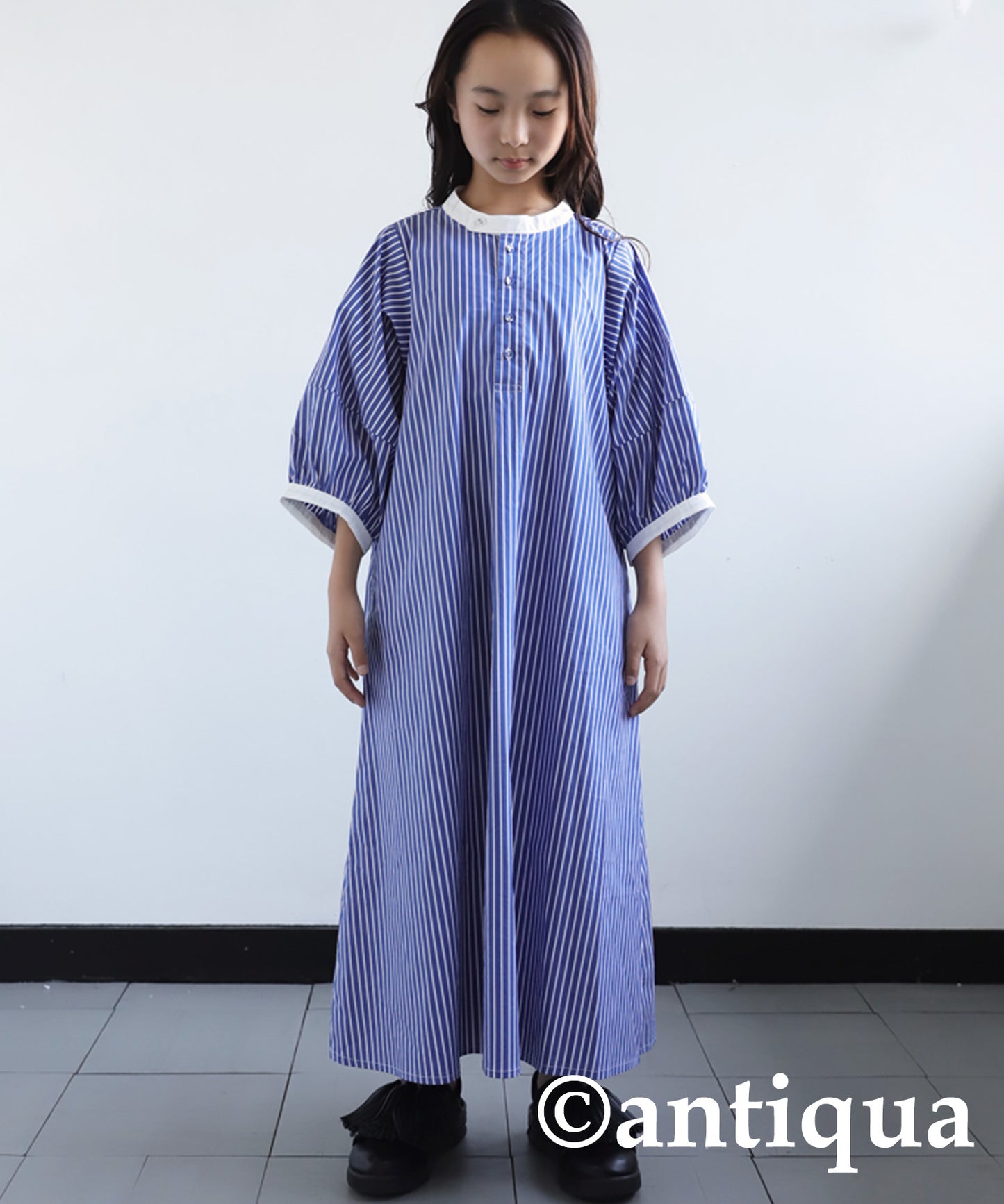 Striped pattern a line dress Kids