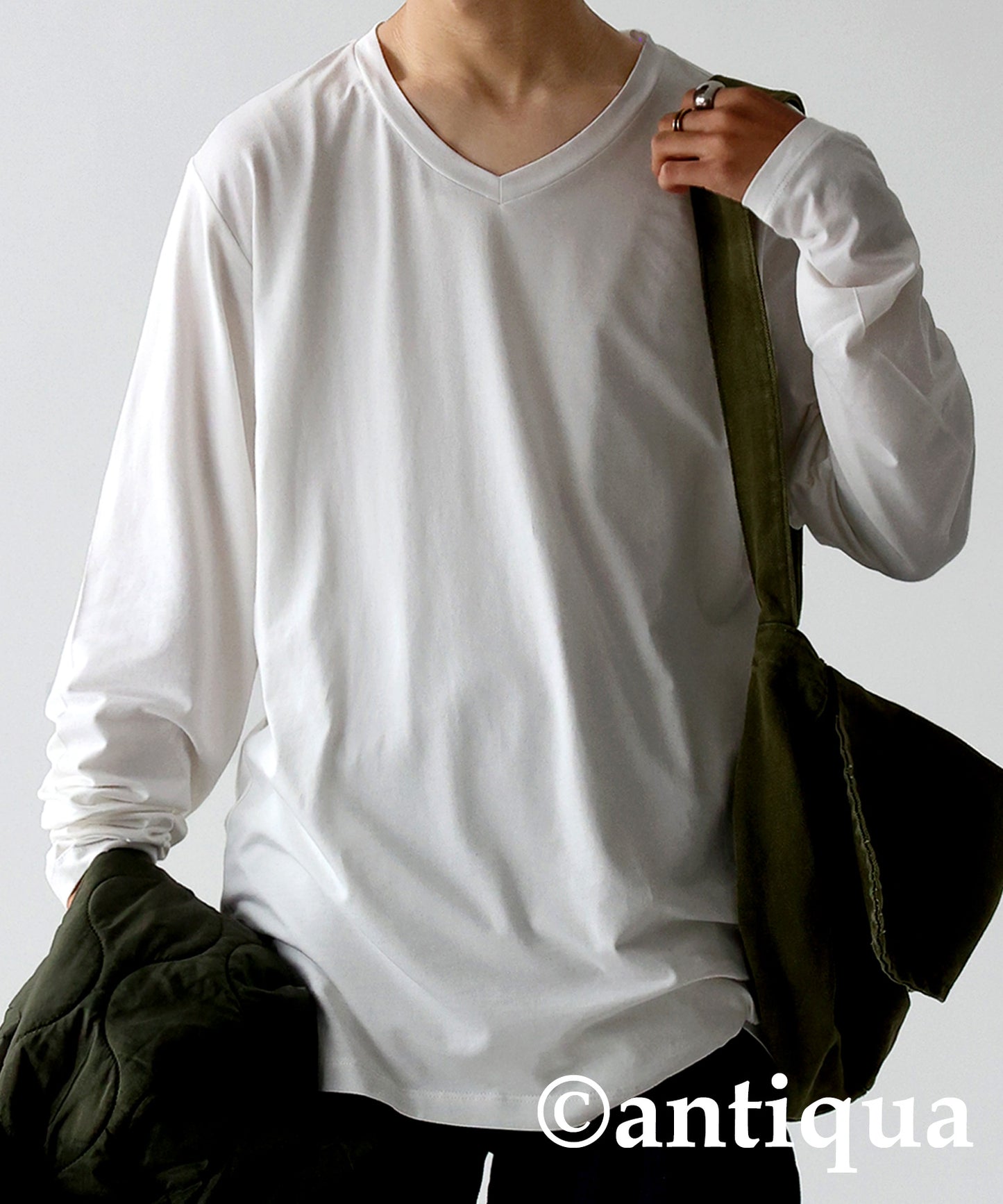 V-neck Heat Long T-shirt Men's