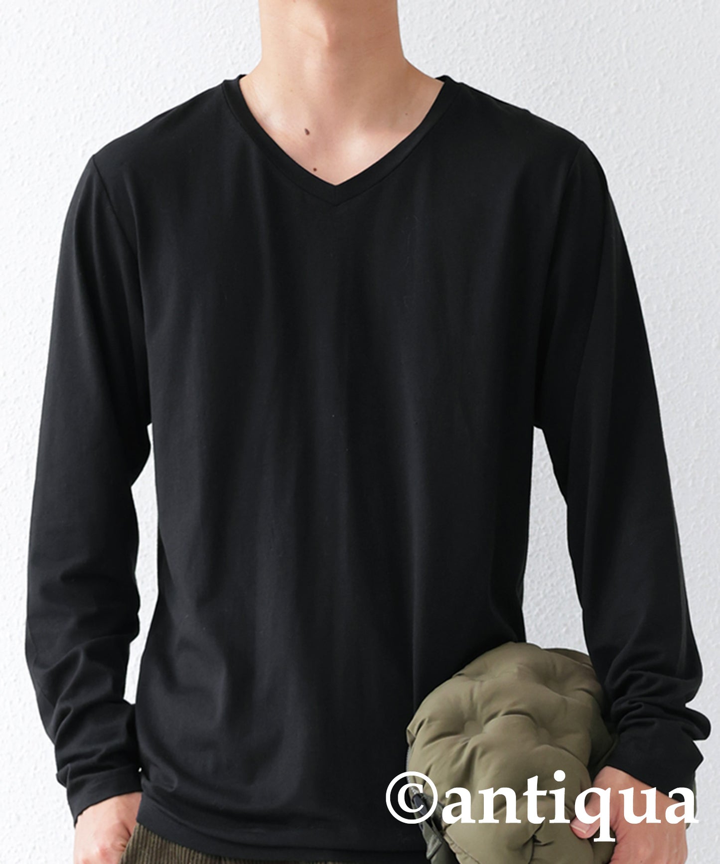 V-neck Heat Long T-shirt Men's