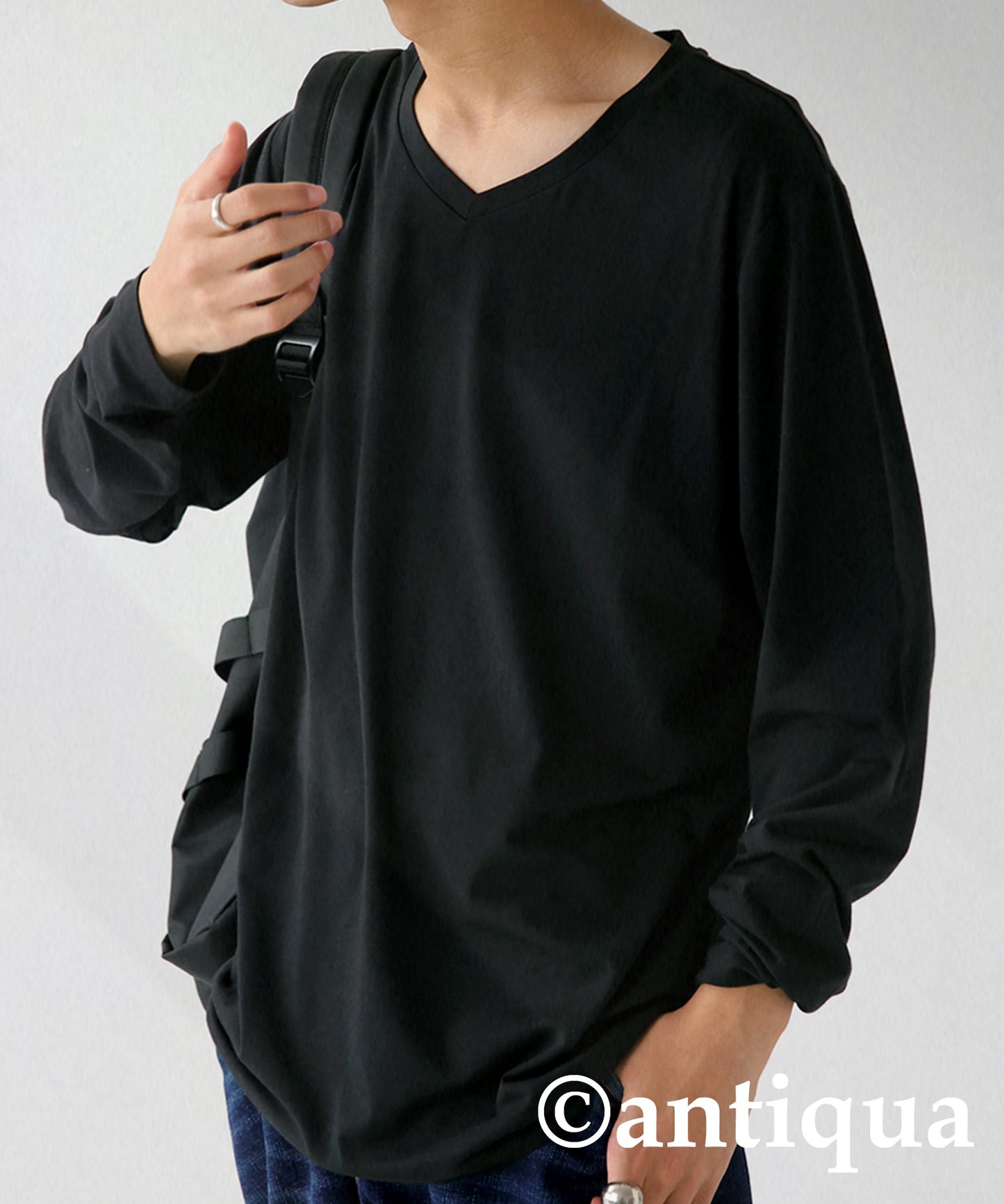 V-neck Heat Long T-shirt Men's