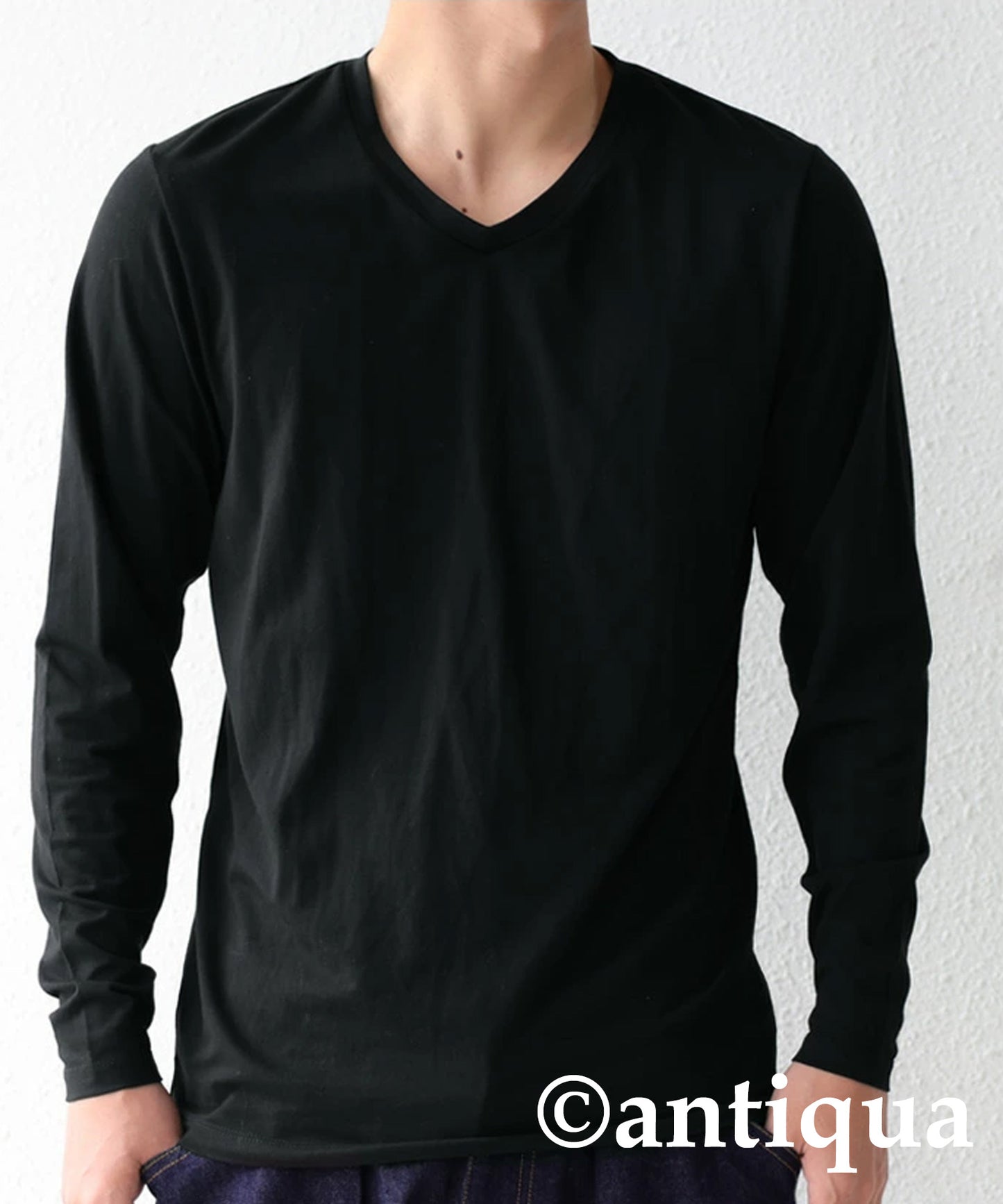 V-neck Heat Long T-shirt Men's