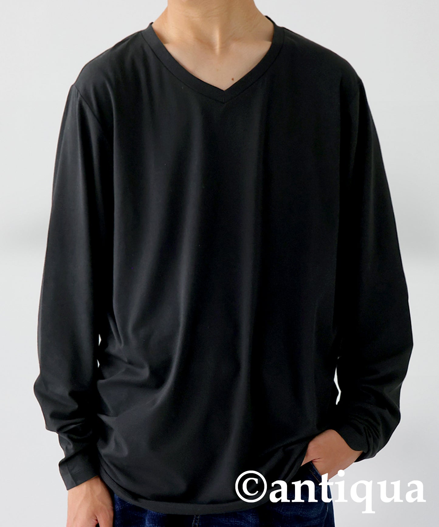 V-neck Heat Long T-shirt Men's