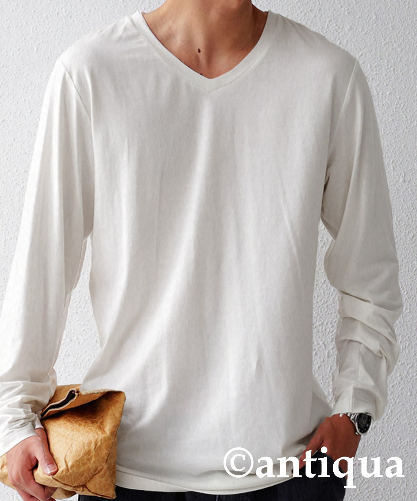 V-neck Heat Long T-shirt Men's