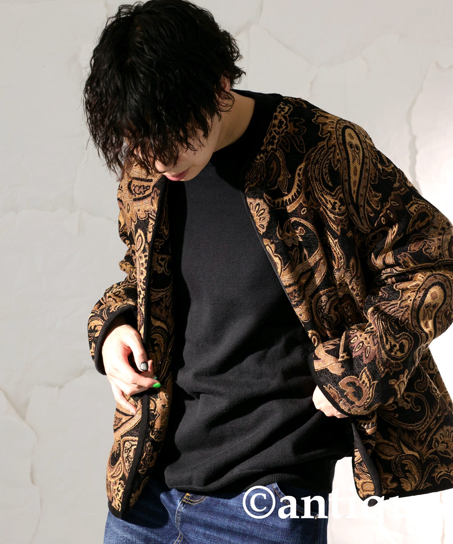 Men's Jacquard jacket outerwear Paisley pattern