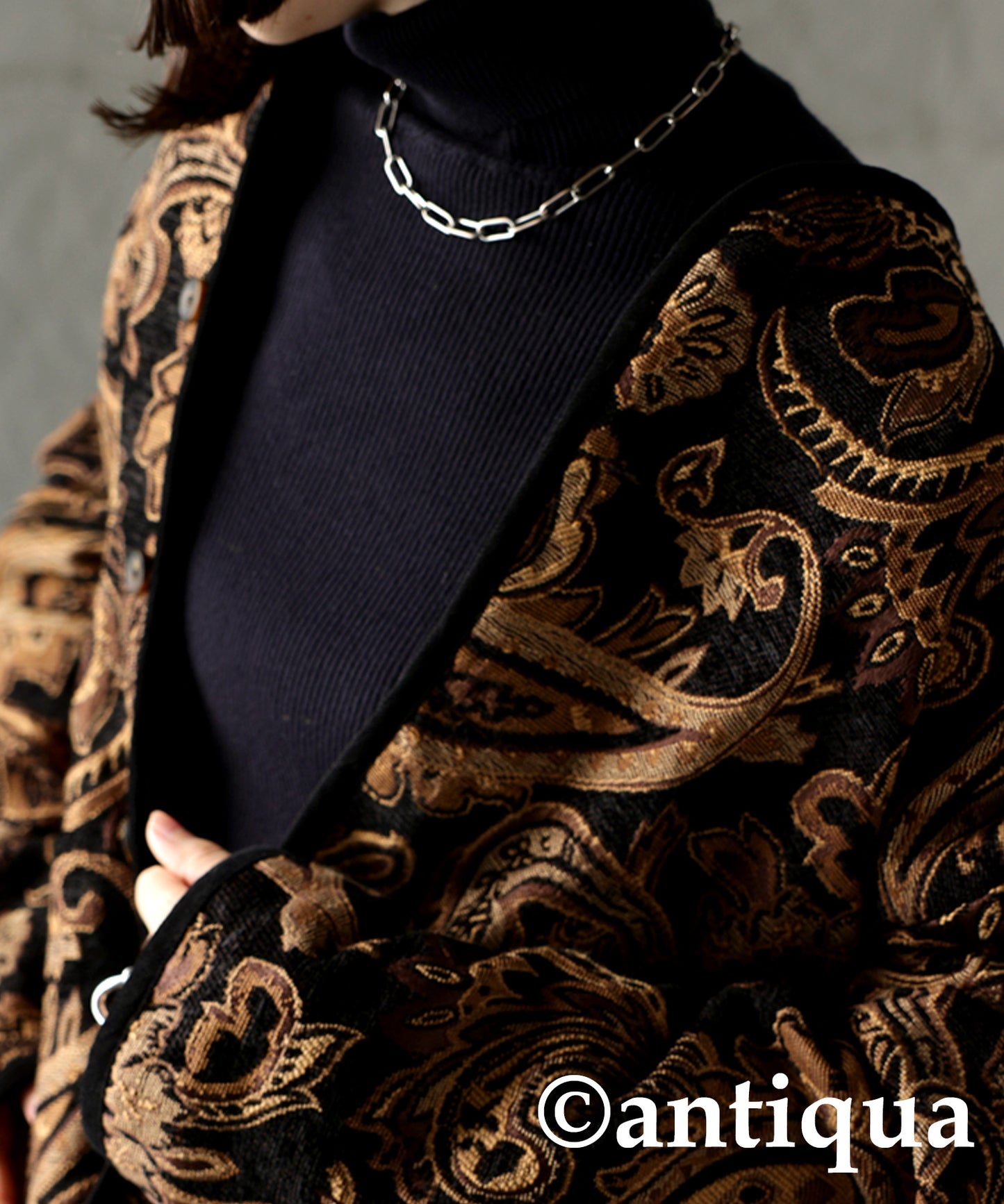 Ladies Jacquard jacket outerwear Paisley pattern