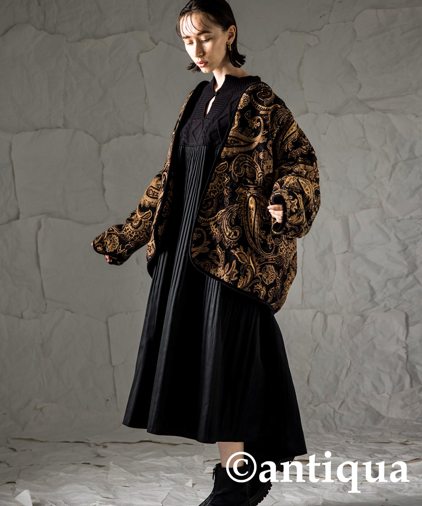 Ladies Jacquard jacket outerwear Paisley pattern