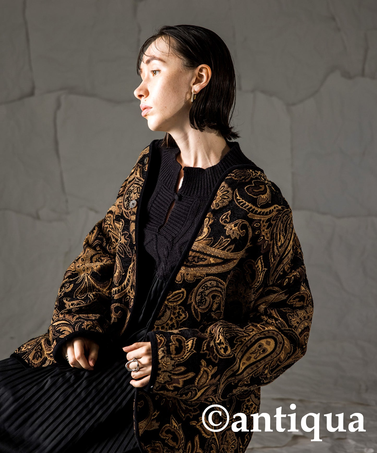 Ladies Jacquard jacket outerwear Paisley pattern