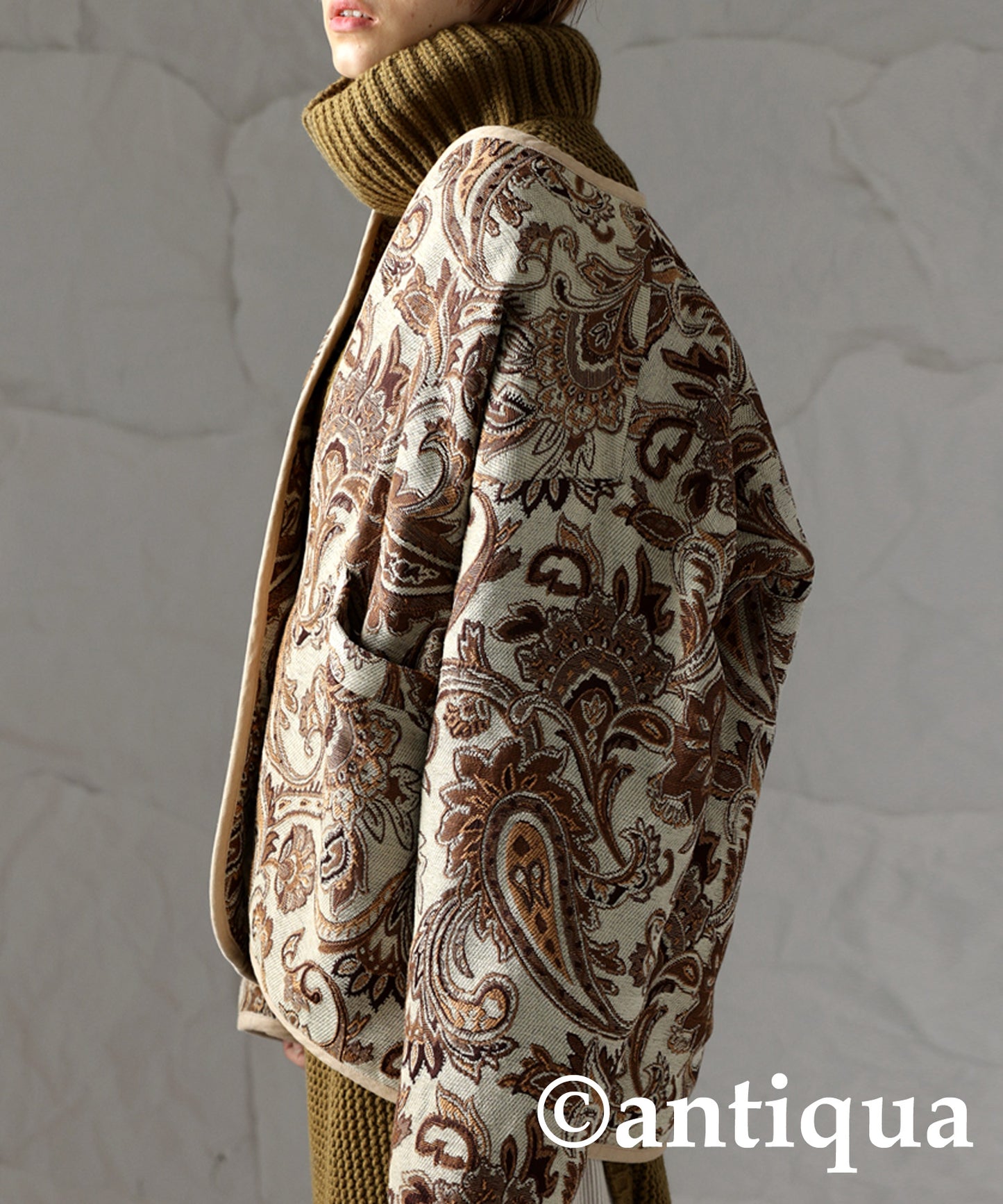 Ladies Jacquard jacket outerwear Paisley pattern