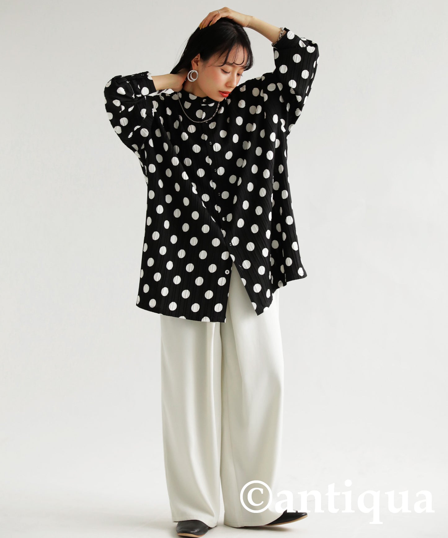 Dot pattern Ladies Shirt Ladies Tops Long-Sleeve