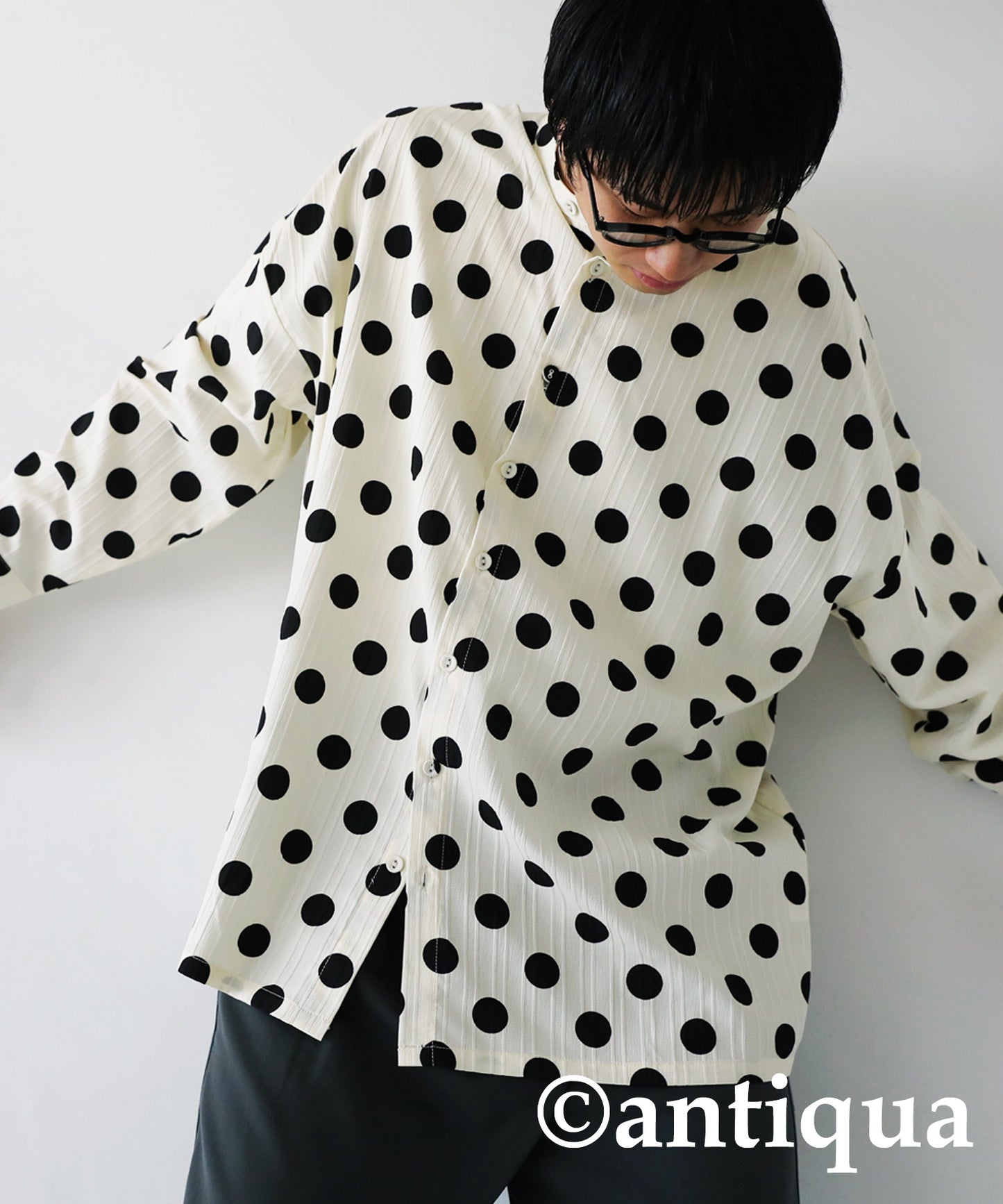 Dot pattern Men's Shirt Men's Tops Long-Sleeve