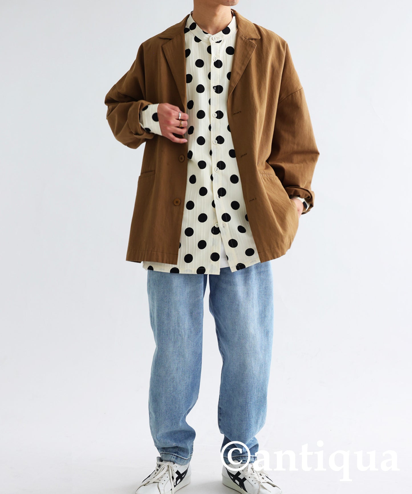 Dot pattern Men's Shirt Men's Tops Long-Sleeve