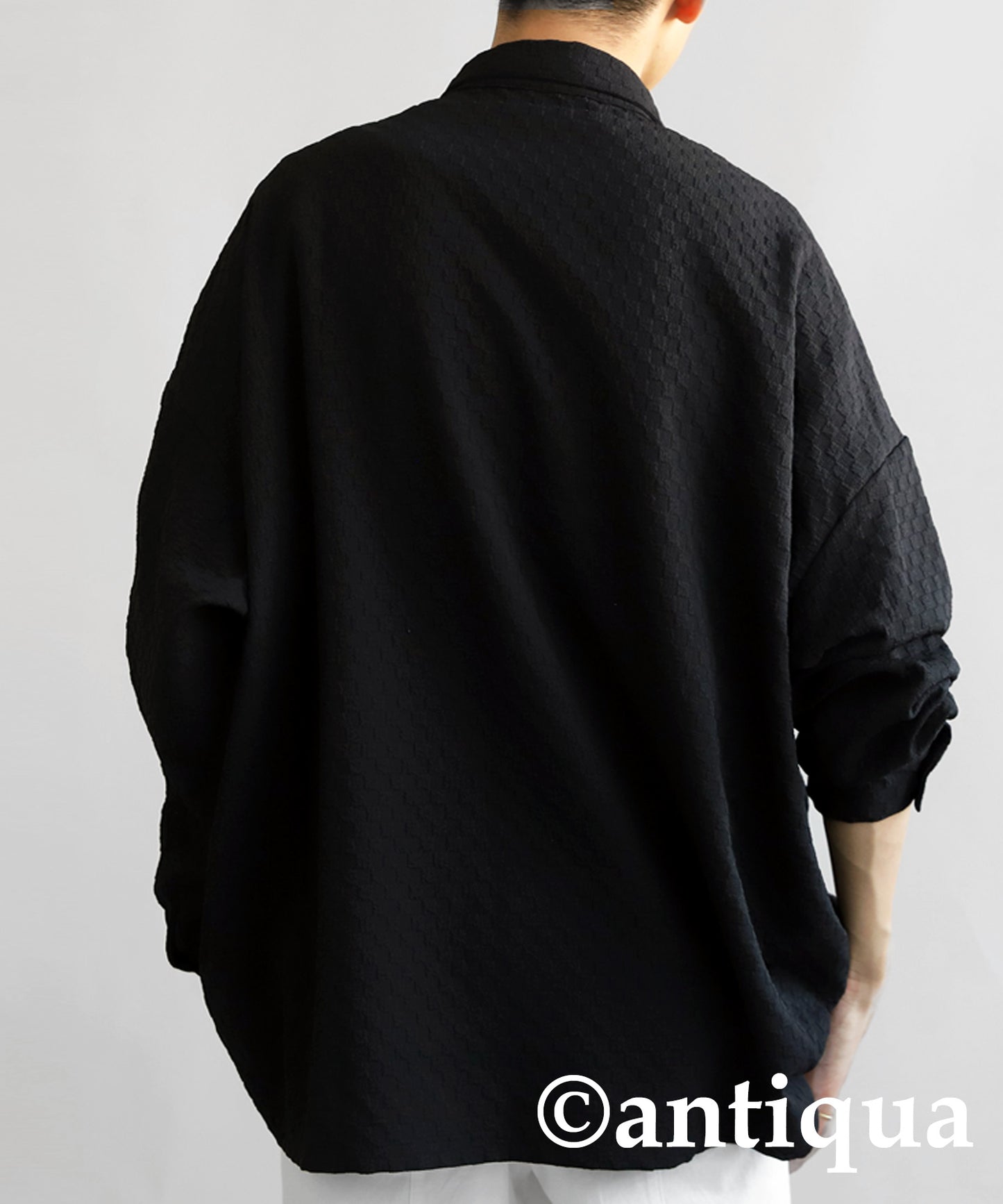 Men's shirt long sleeve block check pattern