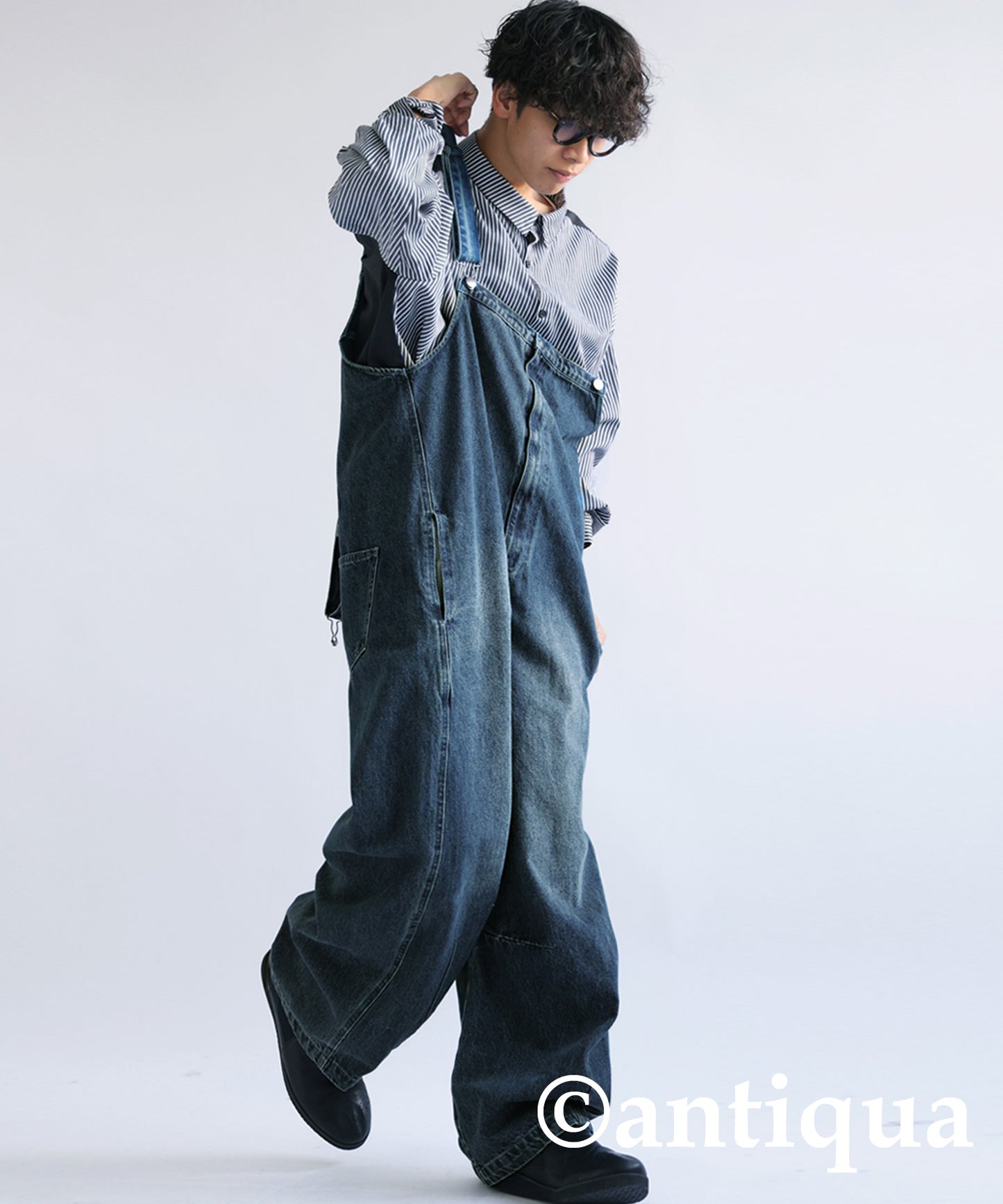 Balloon denim salopette Men's