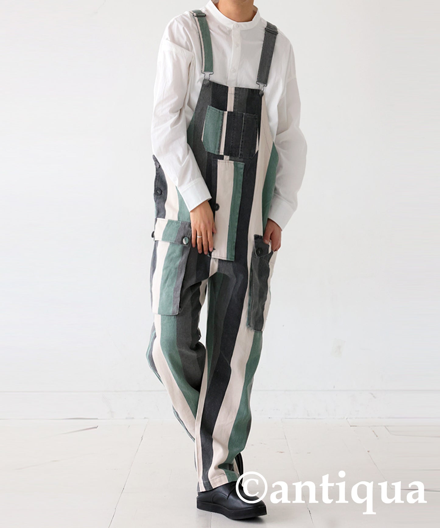 Striped Pattern Salopette Men's