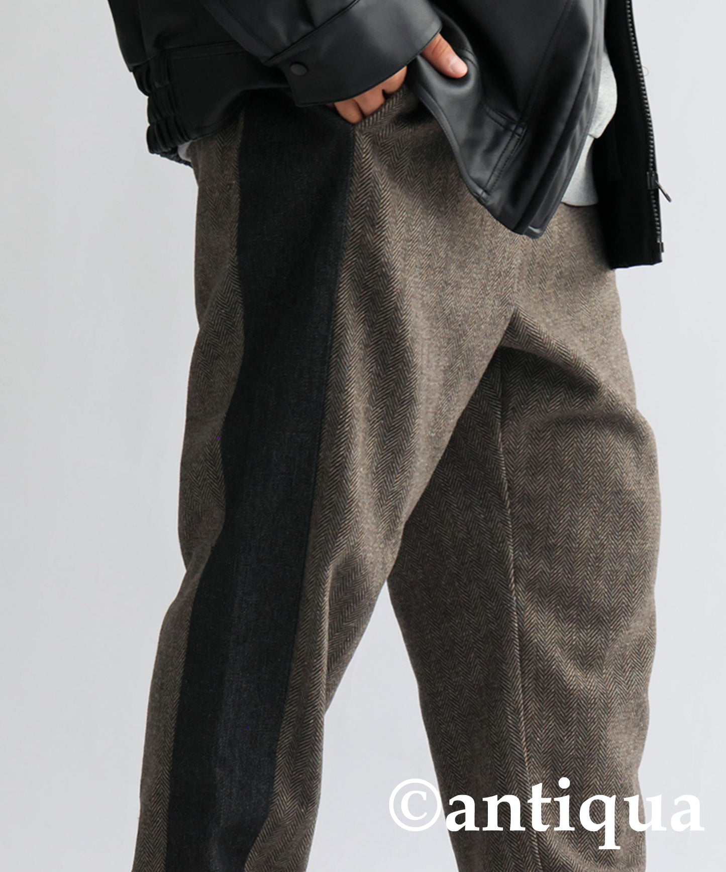 Different material docking pants Men's