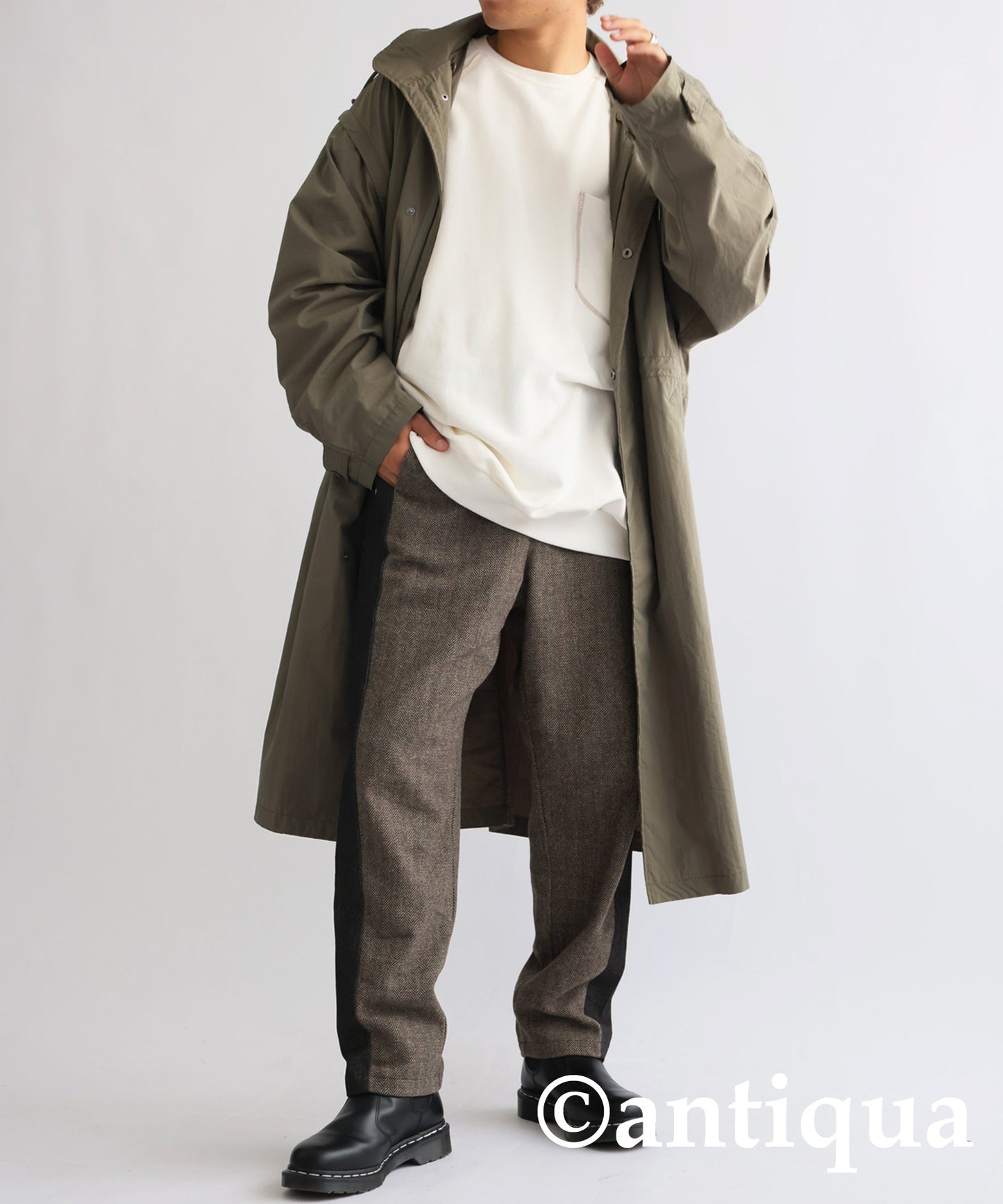 Different material docking pants Men's