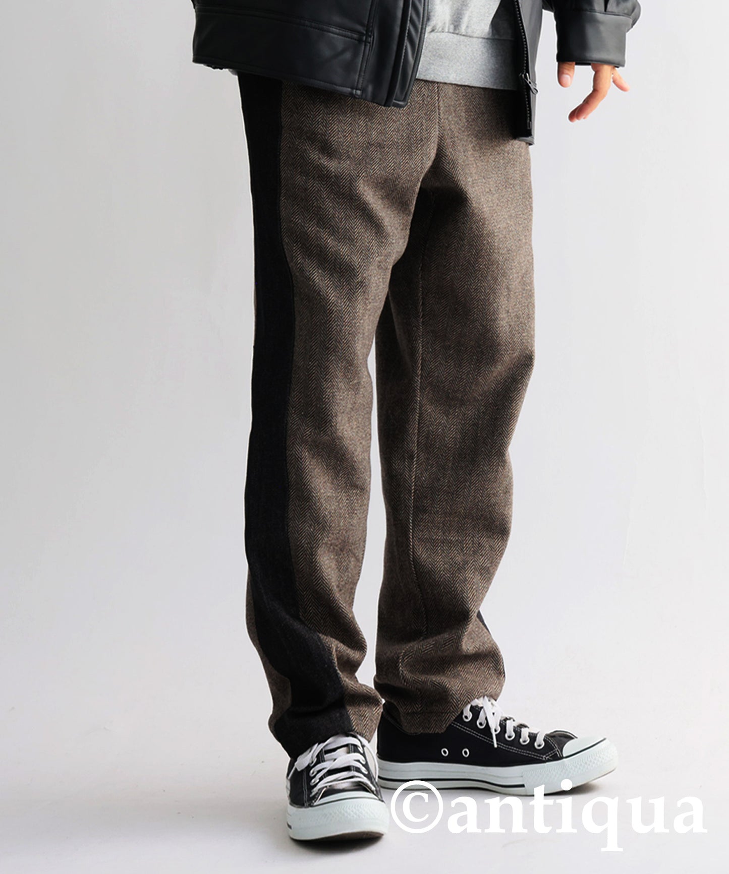 Different material docking pants Men's