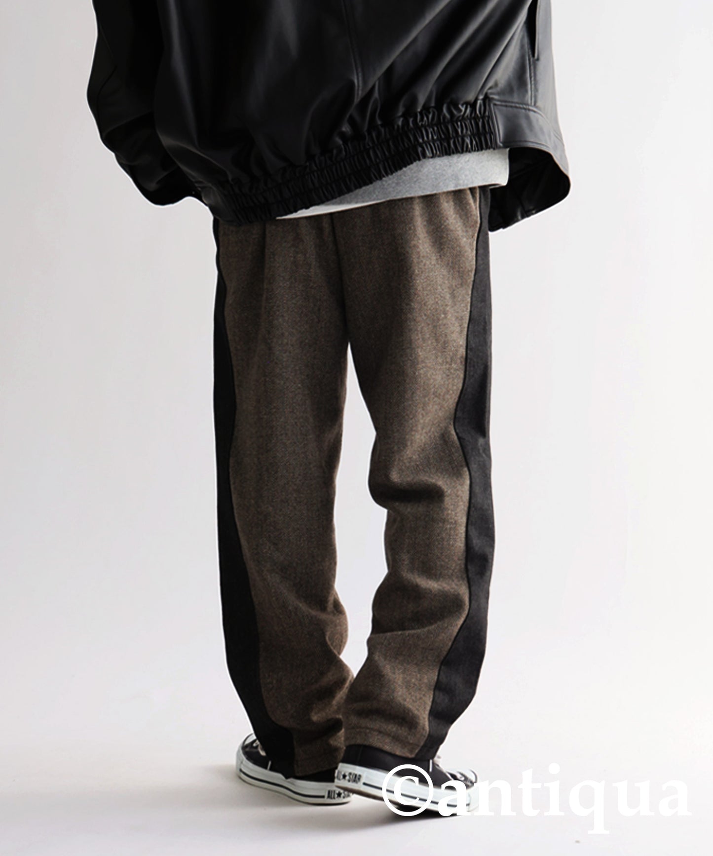 Different material docking pants Men's