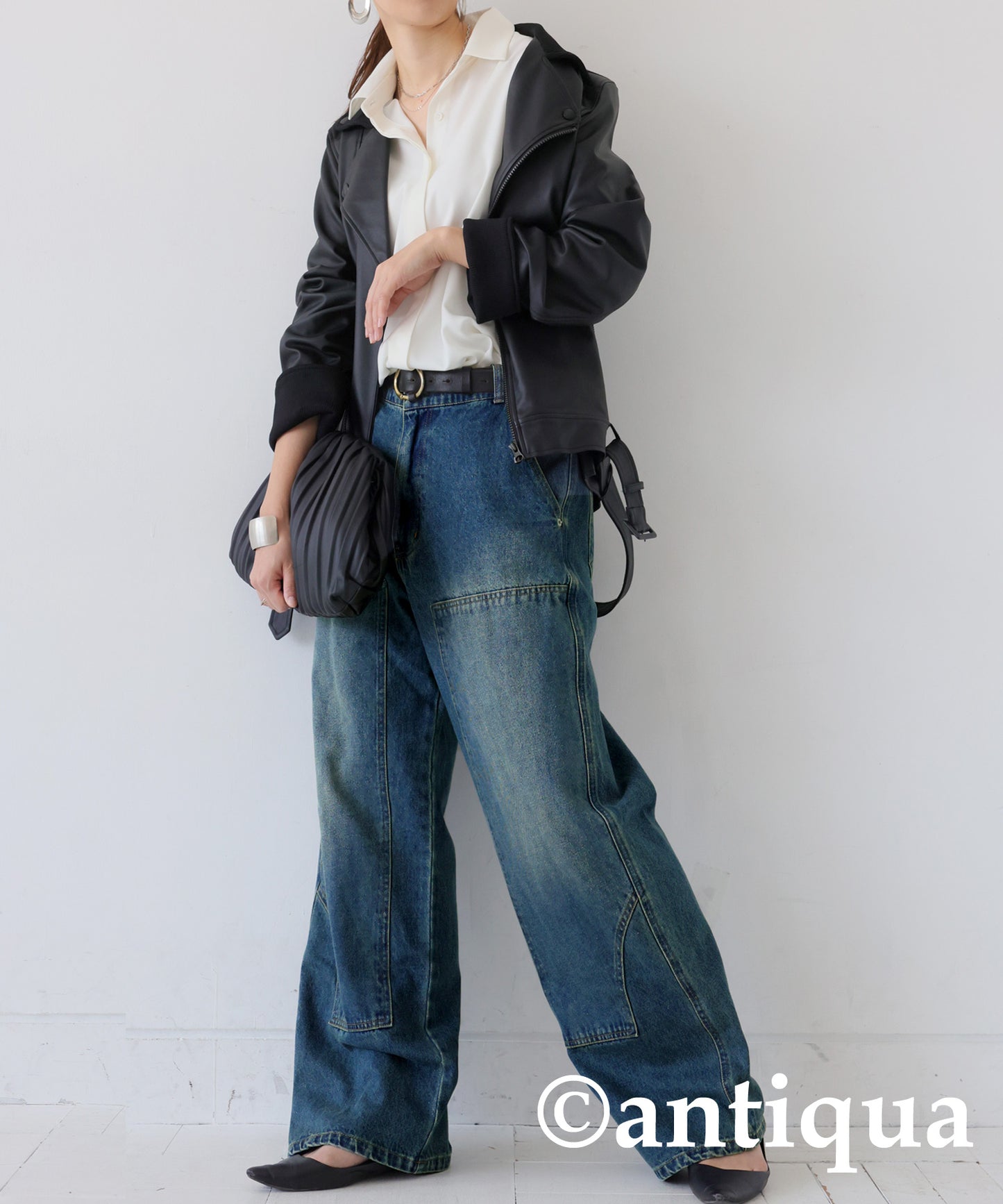 Double Knee Denim Pants Ladies