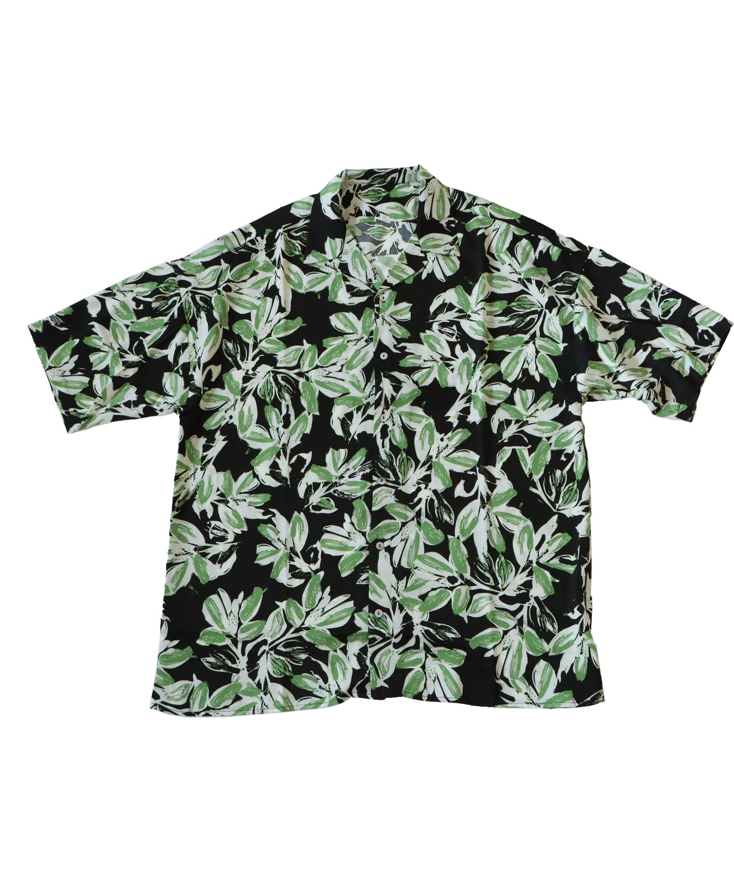 Floral Pattern Open Collar Shirt Men's