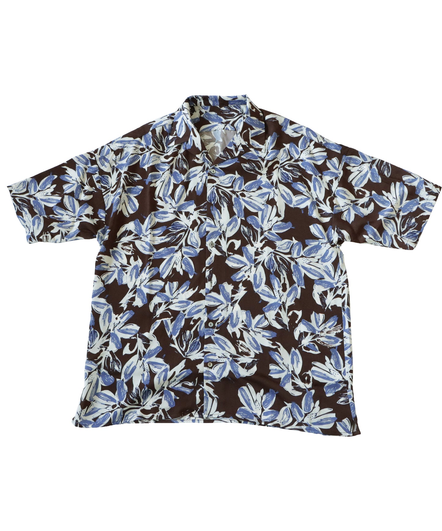 Floral Pattern Open Collar Shirt Ladies