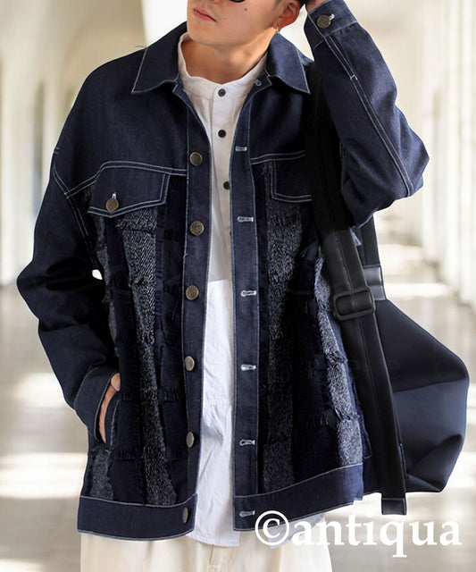 Fringe Denim Jacket Men's