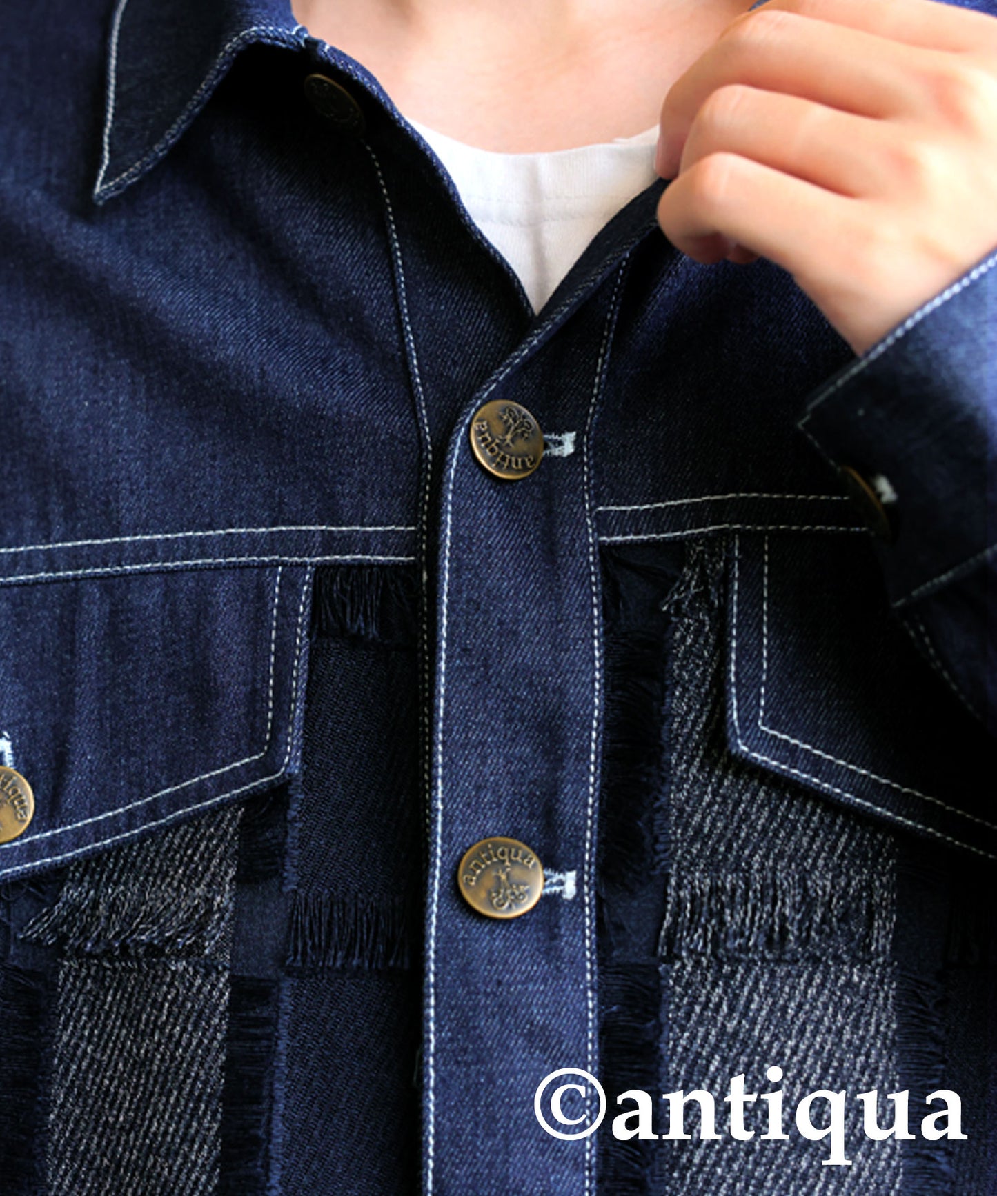 Fringe Denim Jacket Men's