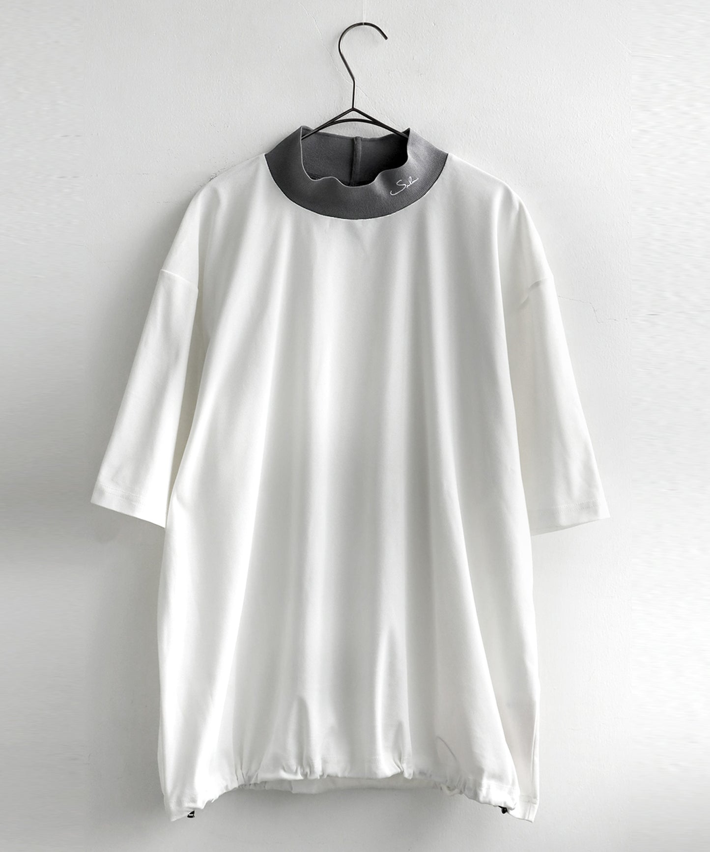 Mixed Material High Neck Top Men's