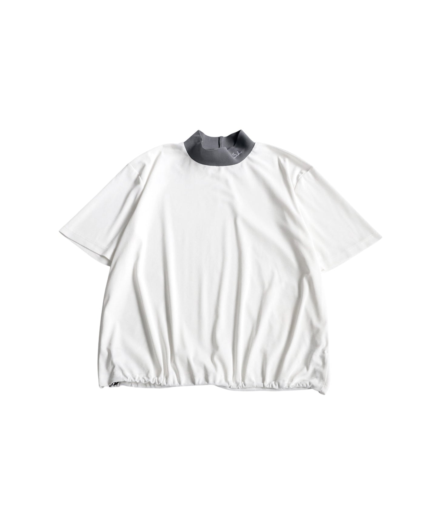 Mixed Material High Neck Top Men's