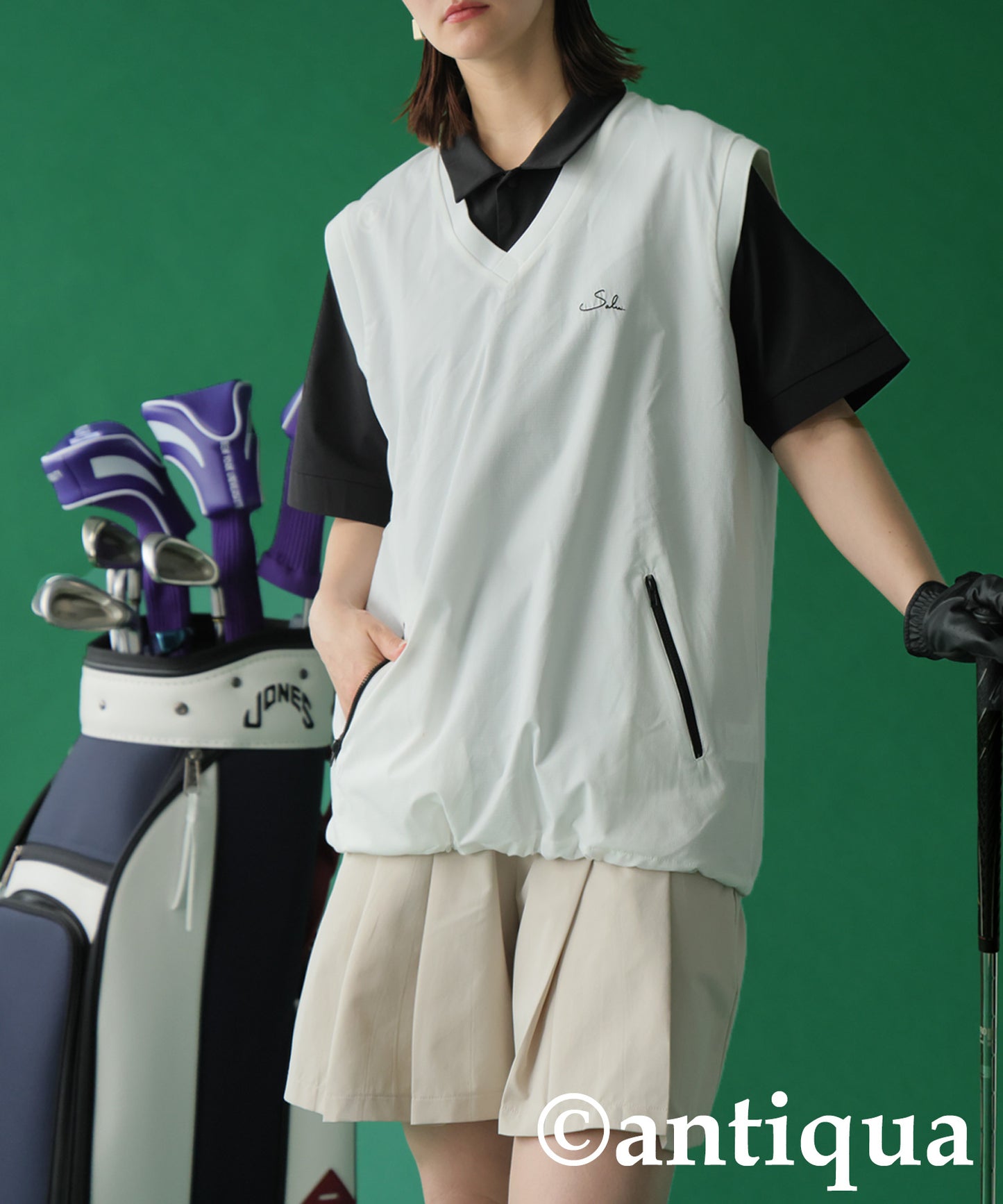 Salu. Ladies Logo Embroidered V-Neck Vest