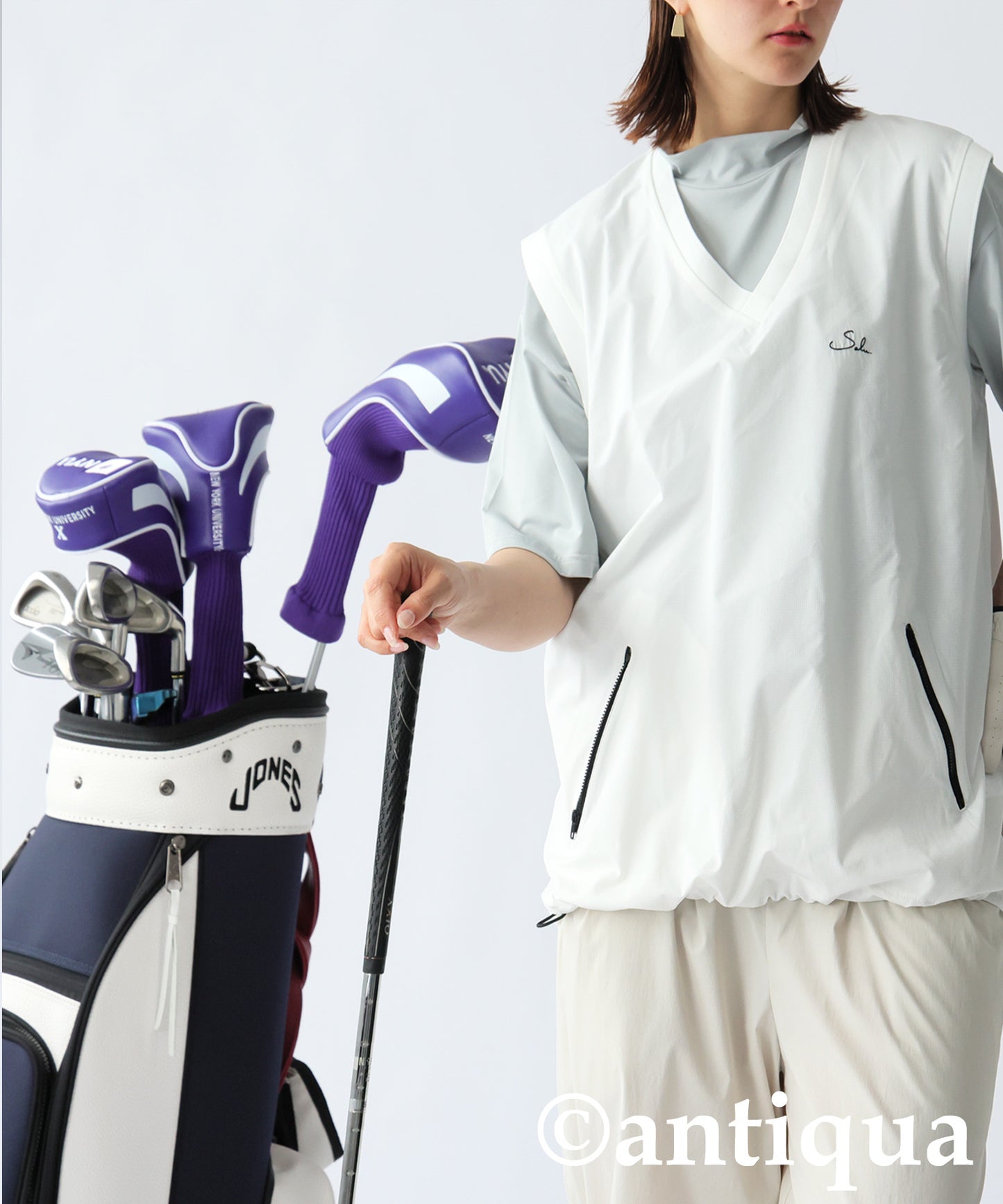 Salu. Ladies Logo Embroidered V-Neck Vest