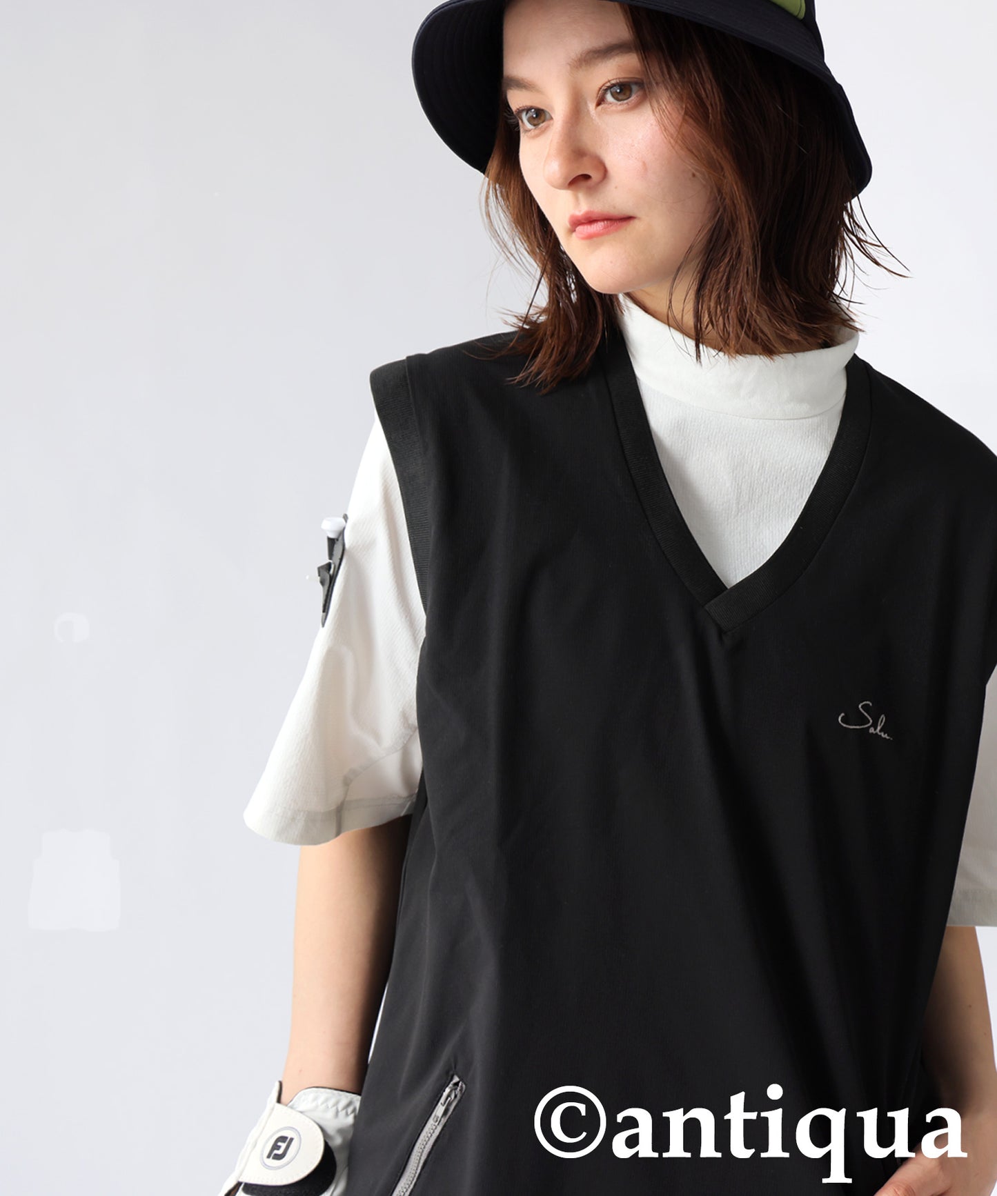 Salu. Ladies Logo Embroidered V-Neck Vest