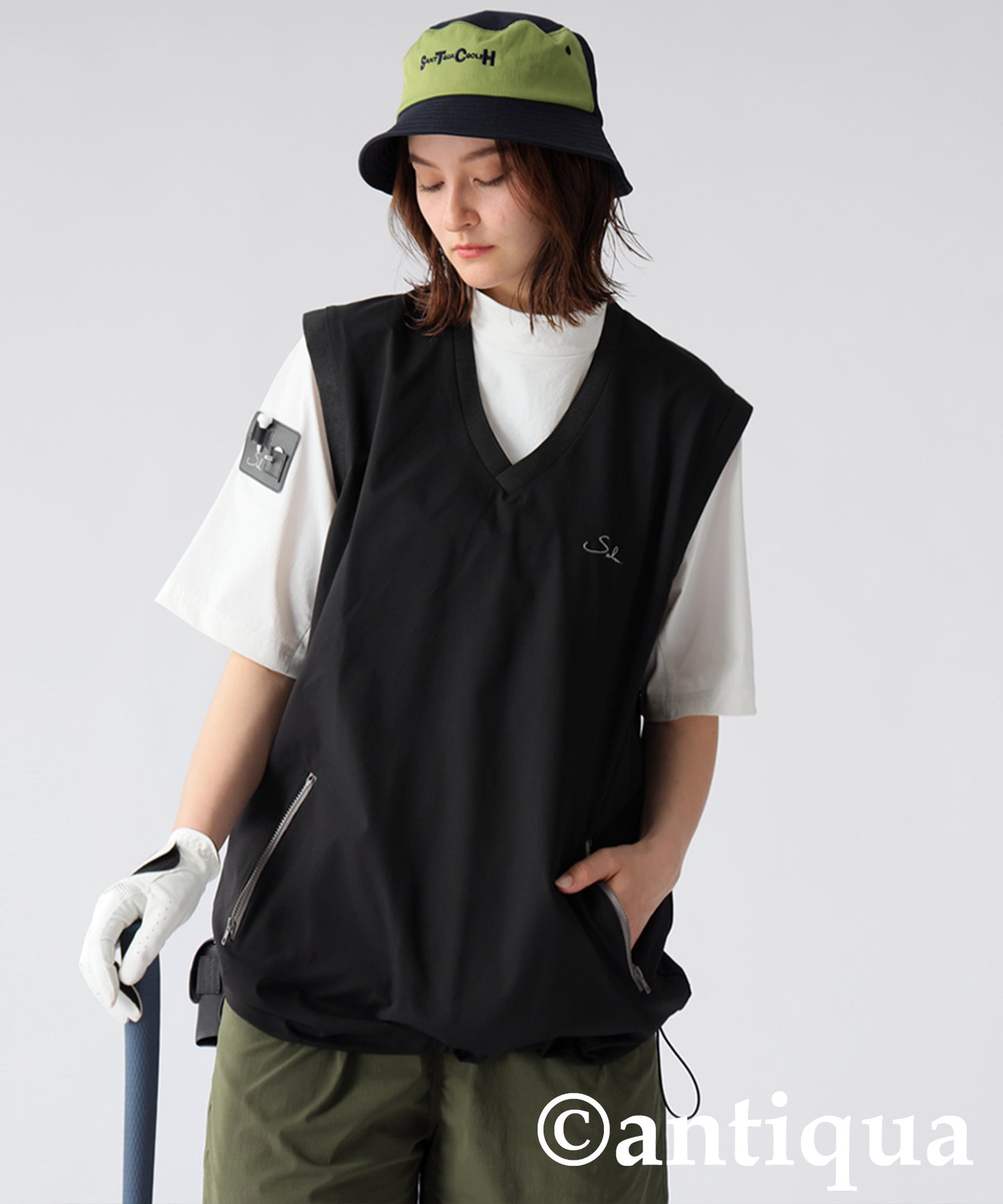 Salu. Ladies Logo Embroidered V-Neck Vest