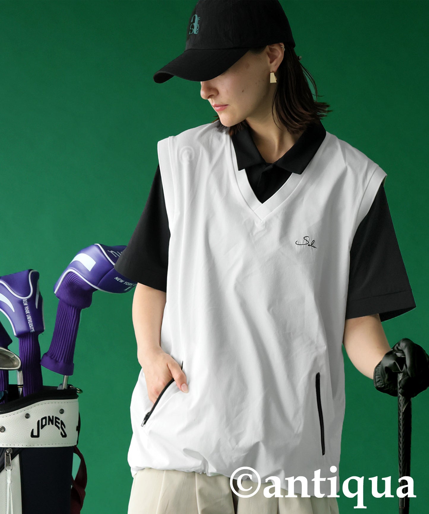 Salu. Ladies Logo Embroidered V-Neck Vest