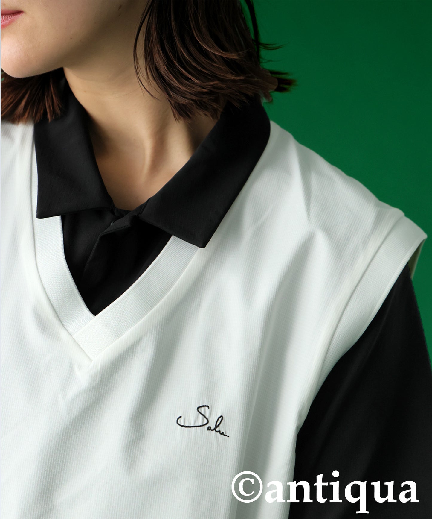 Salu. Ladies Logo Embroidered V-Neck Vest