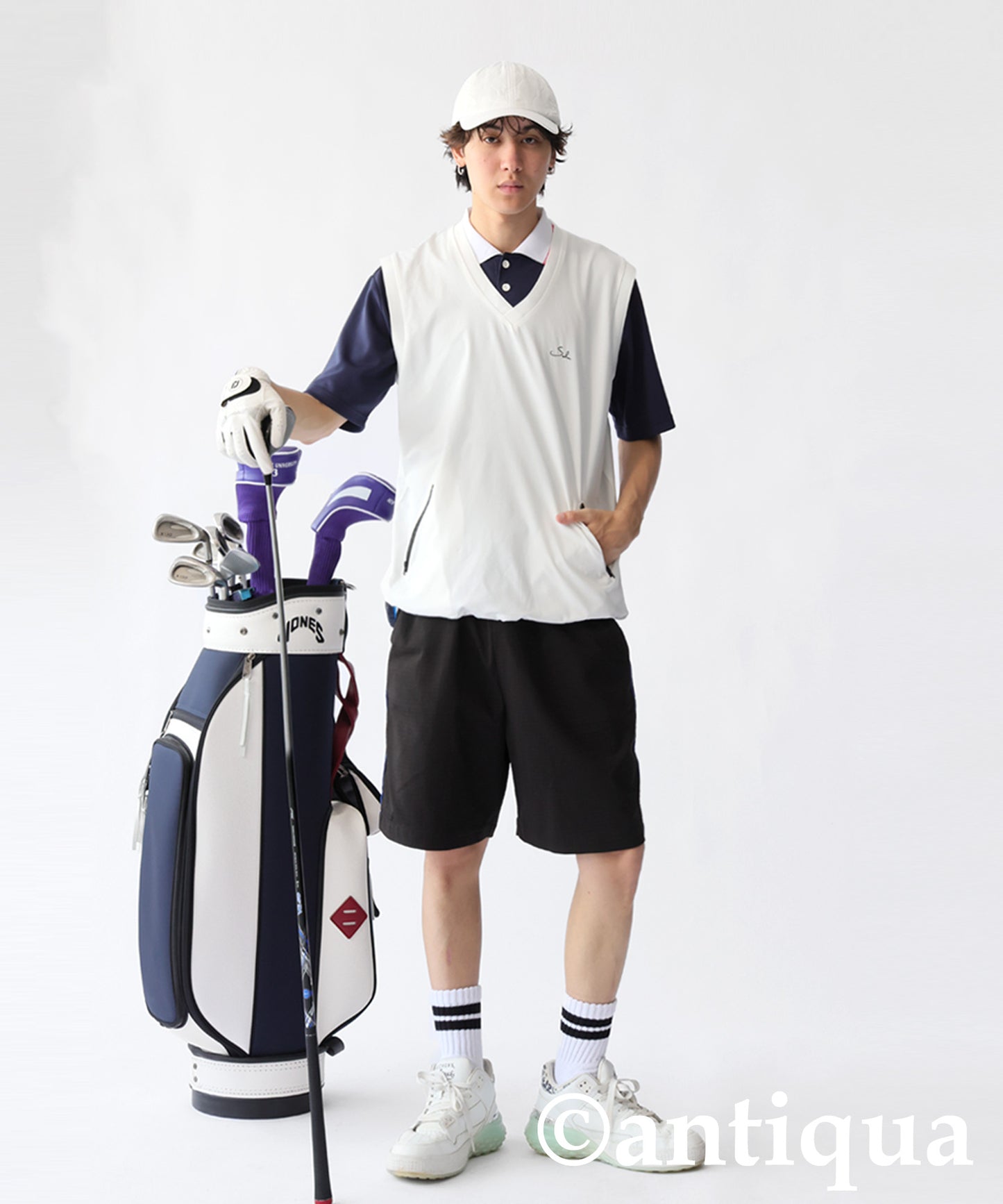 Salu. Men's Logo Embroidered V-Neck Vest