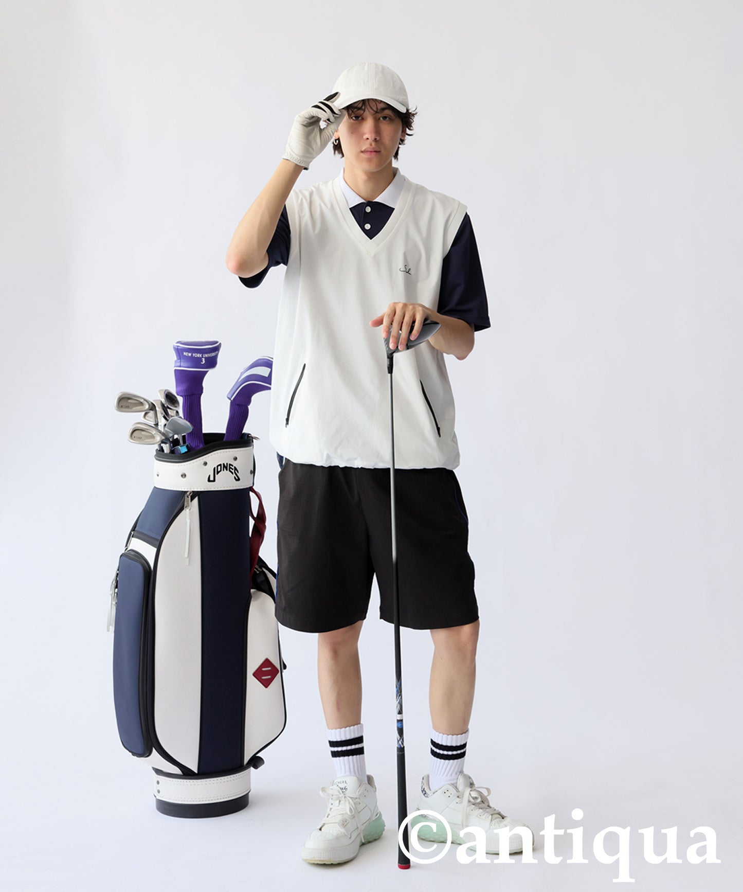 Salu. Men's Logo Embroidered V-Neck Vest