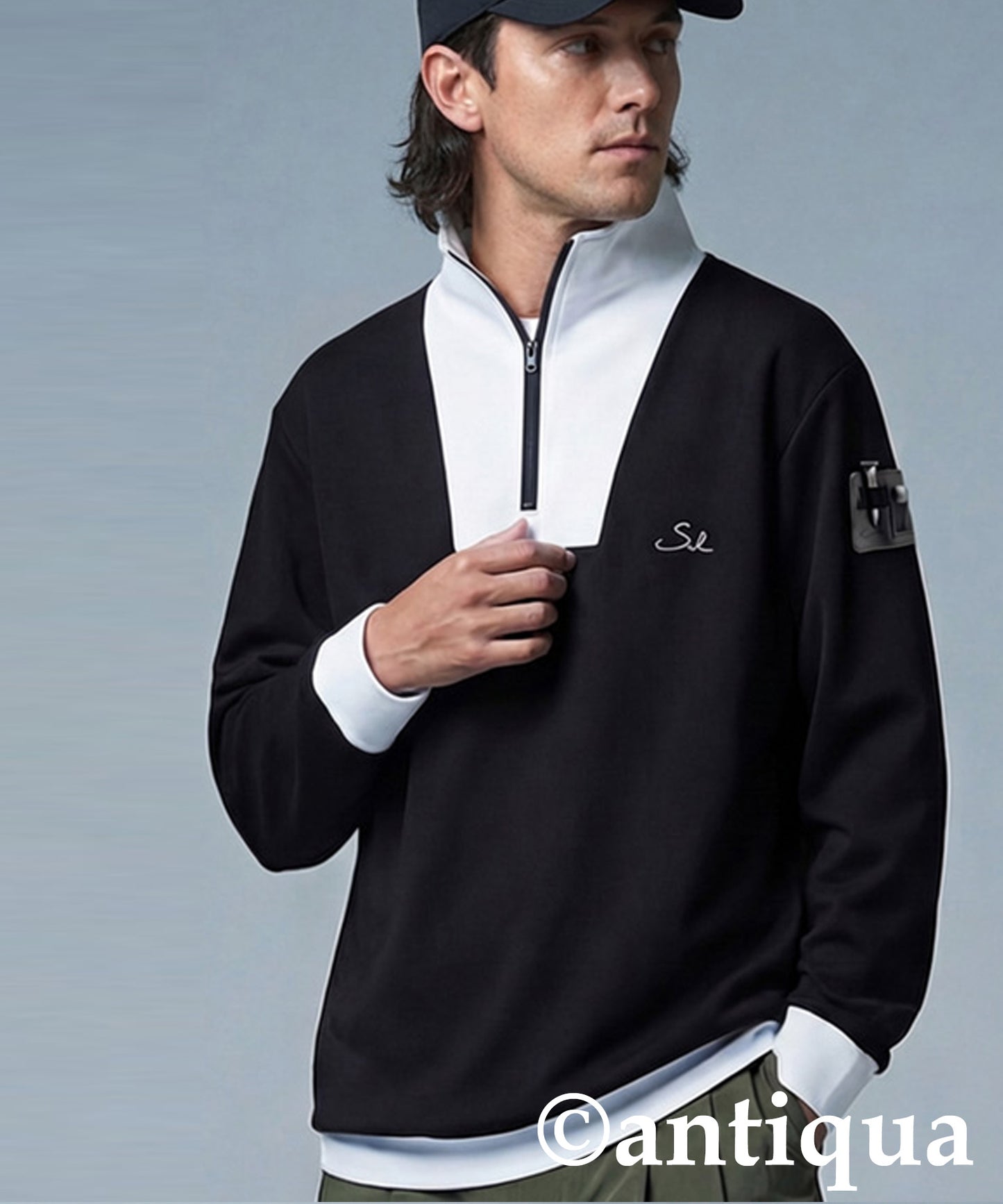 ANTIQUA GOLF×STCH Half-Zip High-Neck Top Men's
