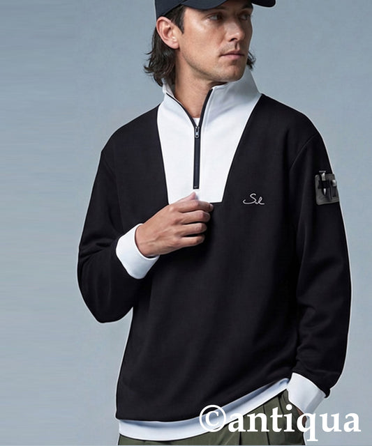 ANTIQUA GOLF×STCH Half-Zip High-Neck Top Men's