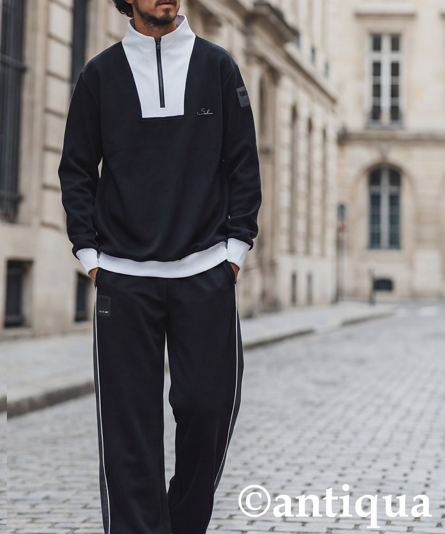 ANTIQUA GOLF×STCH Half-Zip High-Neck Top Men's